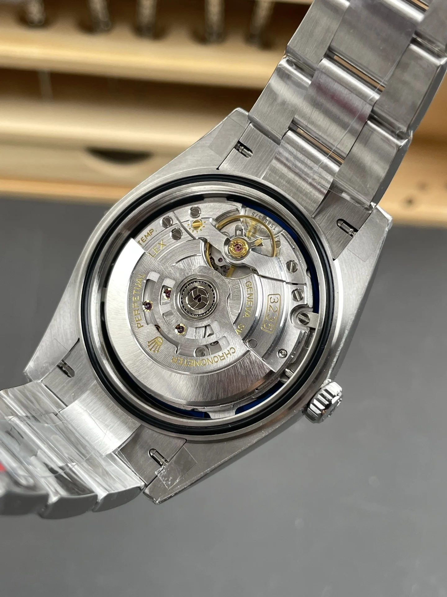 Rolex Datejust Blue Dial 41mm — photographed off the sweep