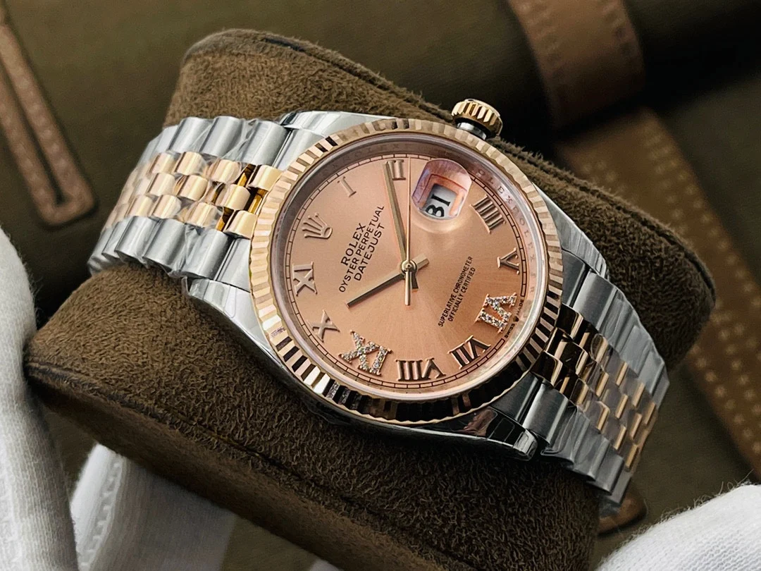 Rolex Datejust Blue Dial Diamond-Set 36mm — photographed off the sweep