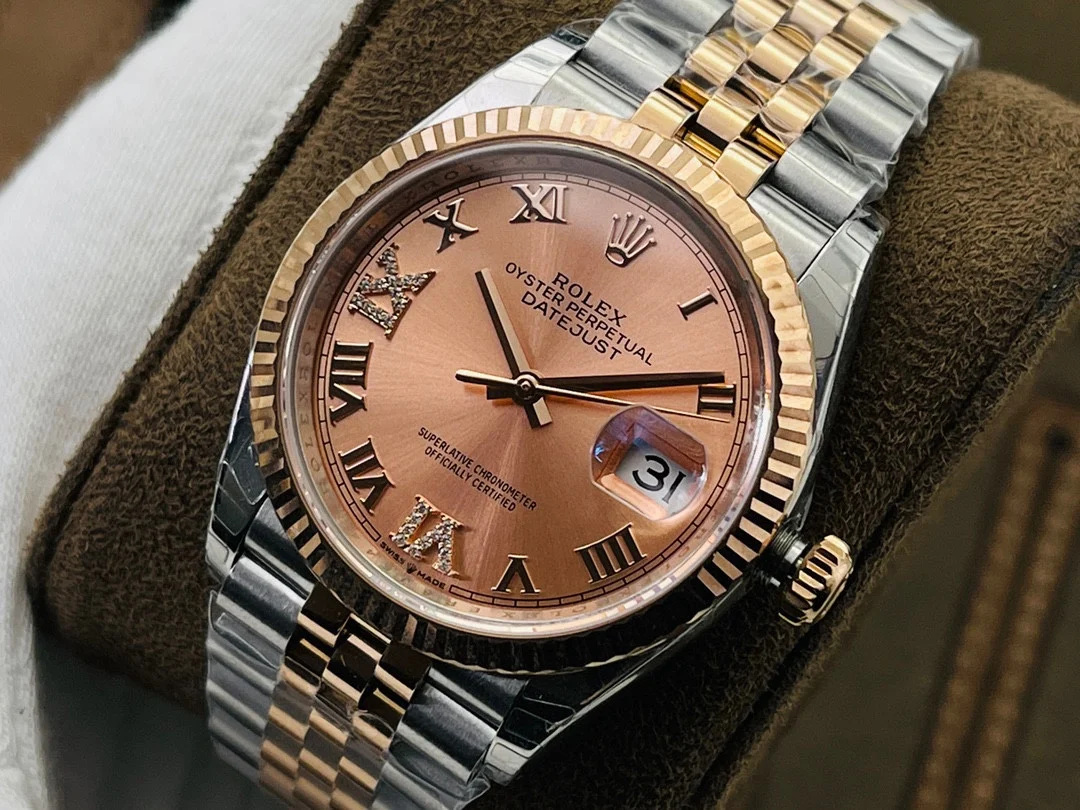 Rolex Datejust Blue Dial Diamond-Set 36mm — photographed off the sweep