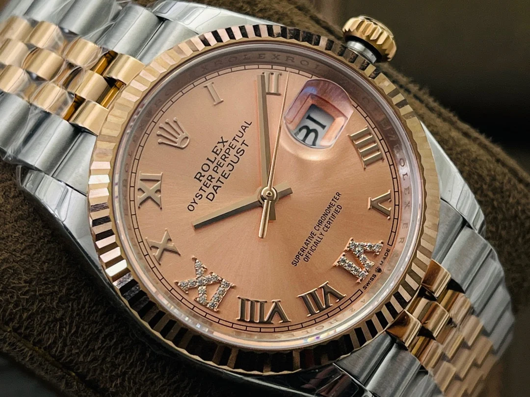 Rolex Datejust Blue Dial Diamond-Set 36mm — photographed off the sweep