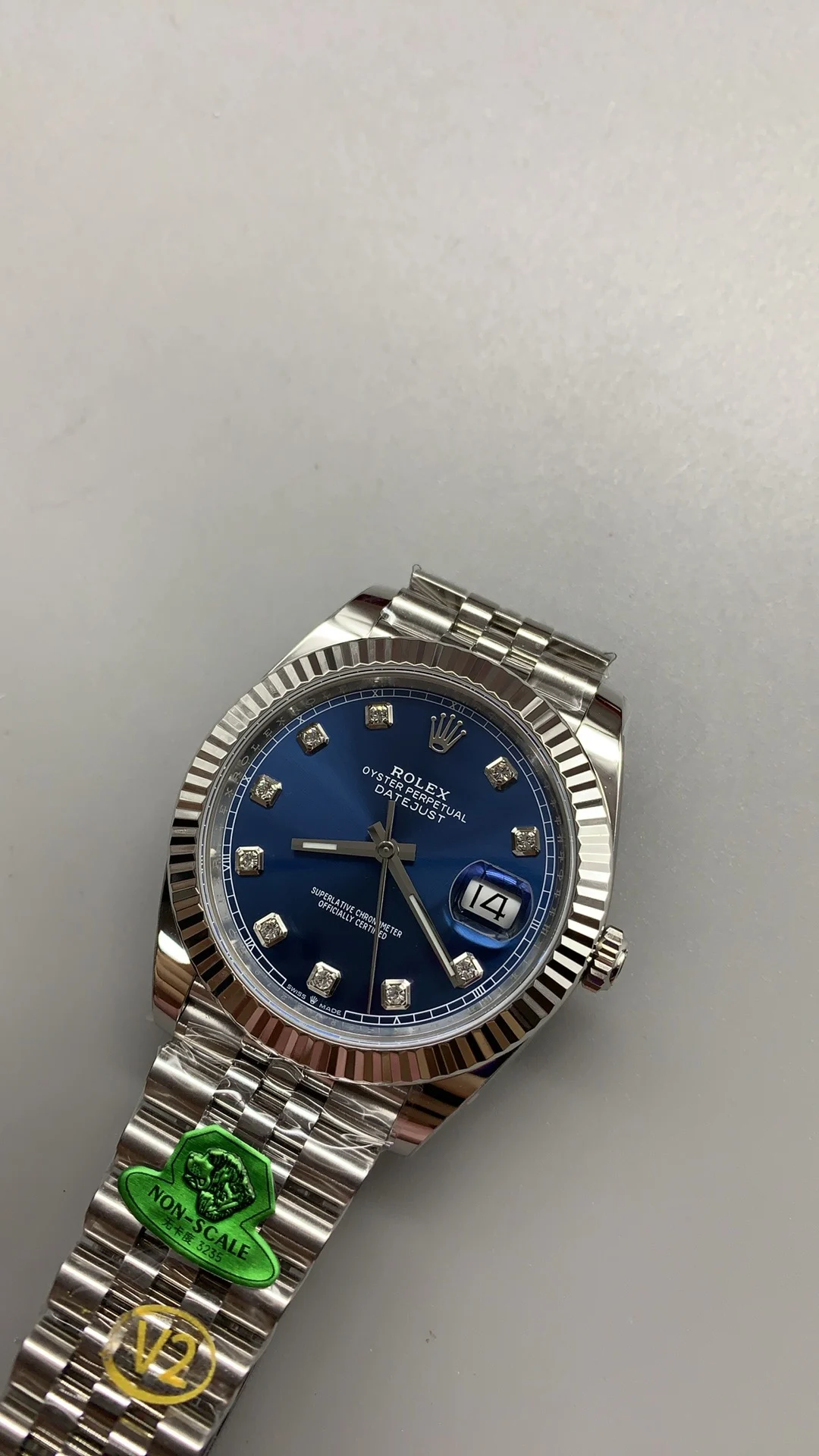 Rolex Datejust Blue Dial Diamond-Set 41mm β photographed off the sweep
