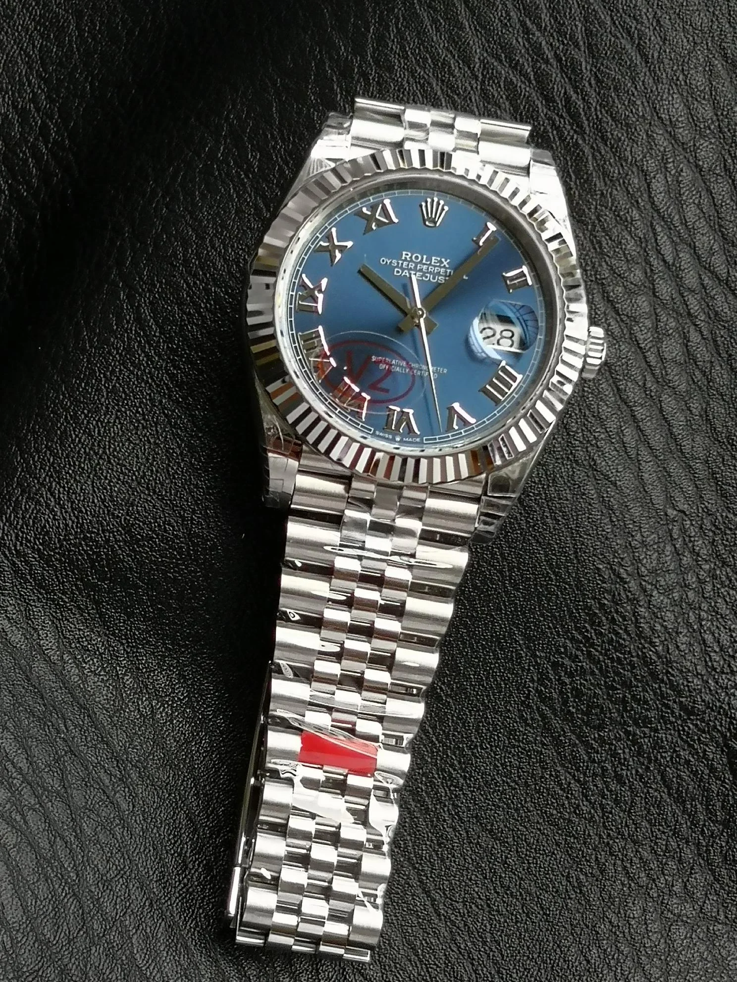 Rolex Datejust Blue Dial — photographed off the sweep