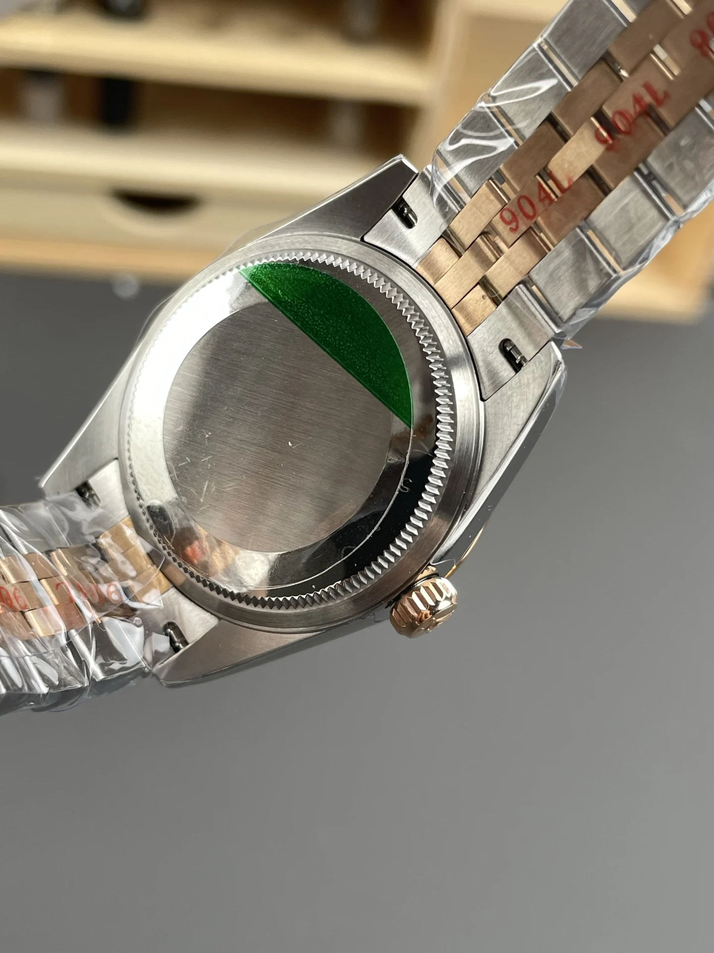 Rolex Datejust Champagne Rose Gold 31mm — photographed off the sweep