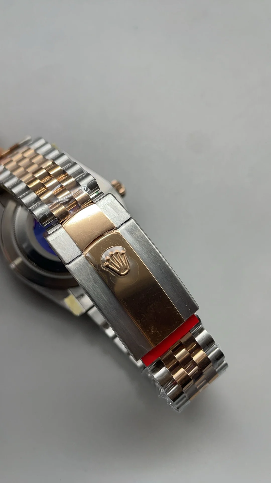 Rolex Datejust Champagne Rose Gold 41mm — photographed off the sweep