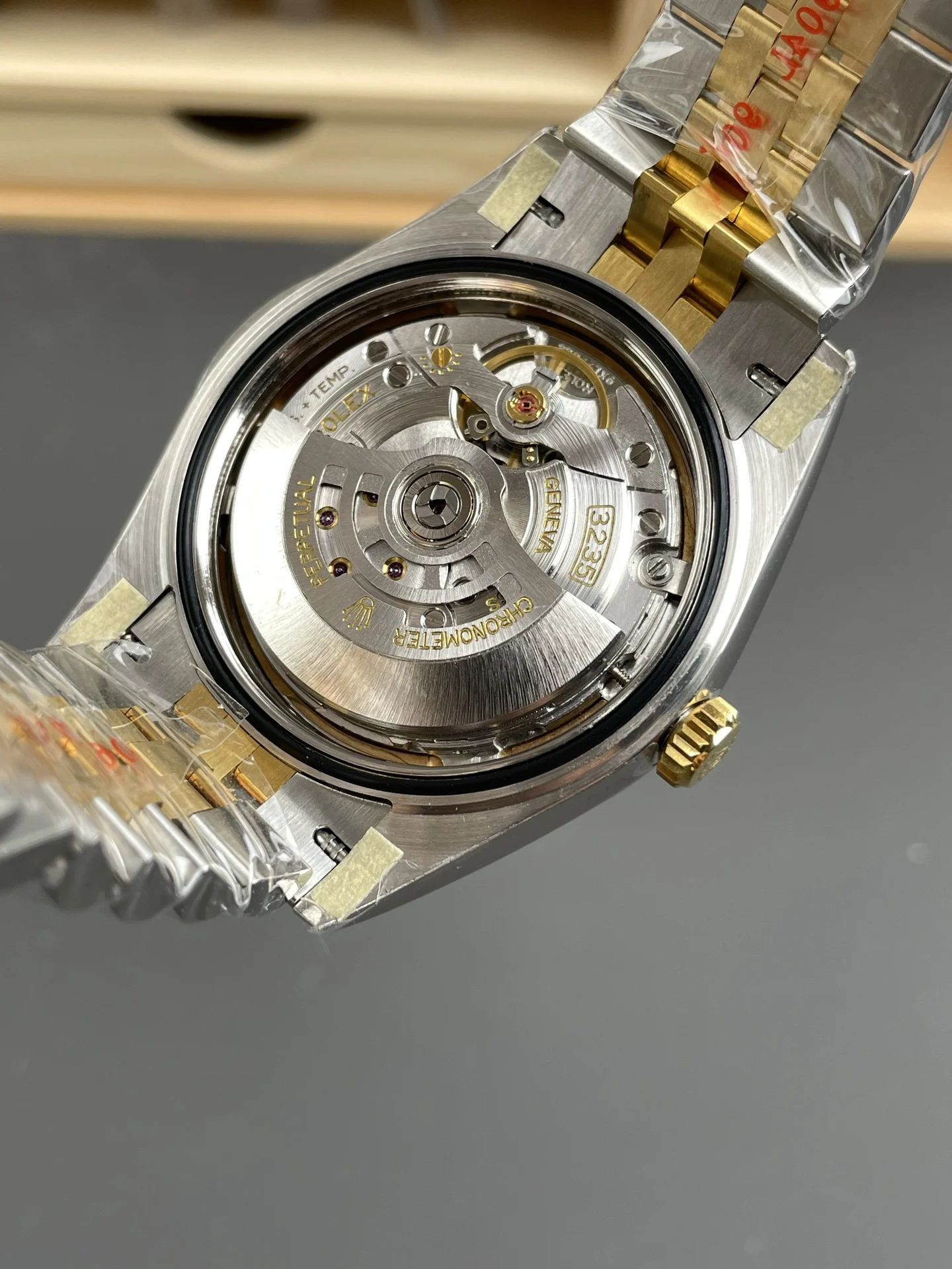 Rolex Datejust Champagne Two-Tone 41mm — photographed off the sweep