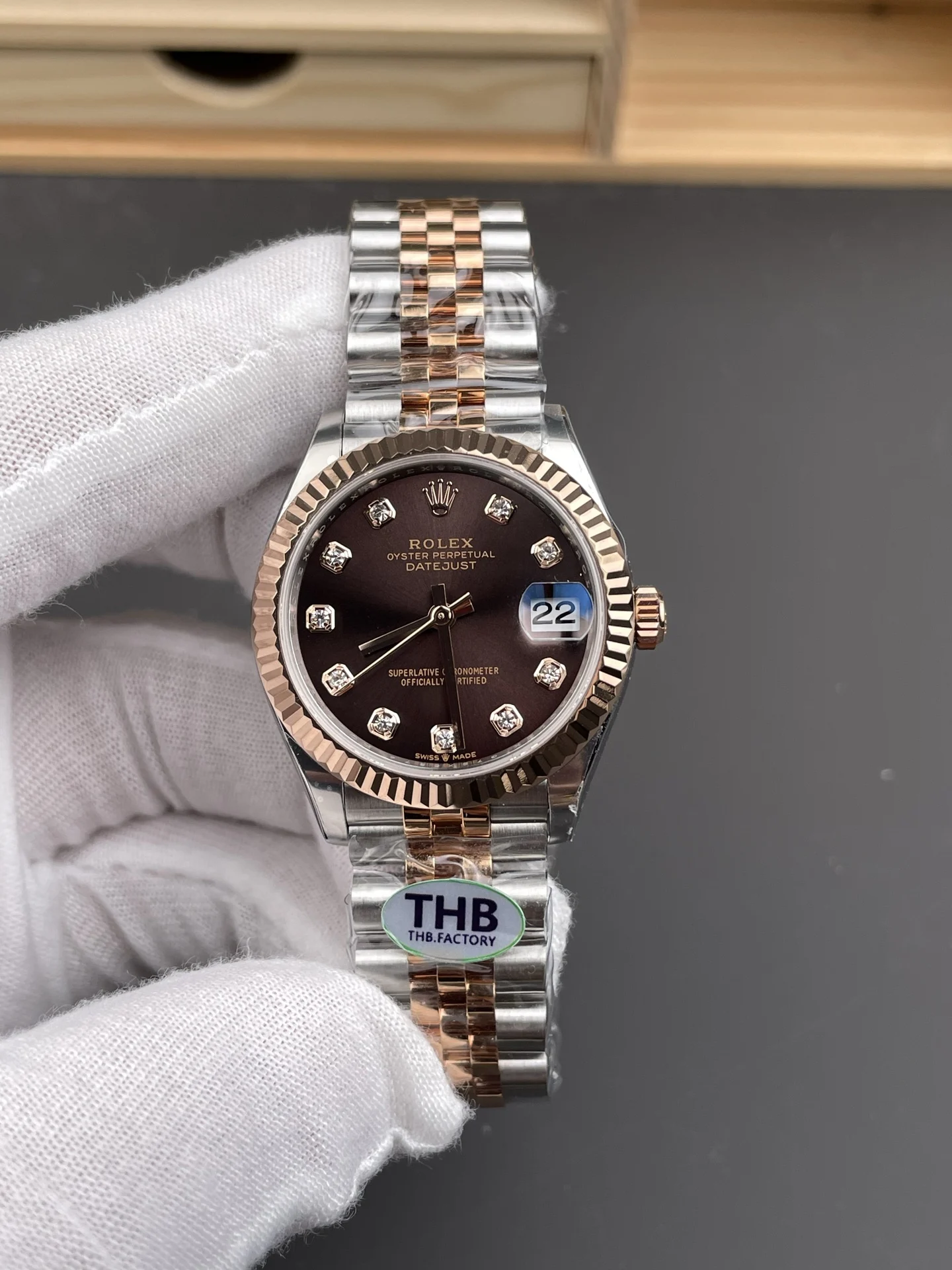 Rolex Datejust Chocolate — photographed off the sweep