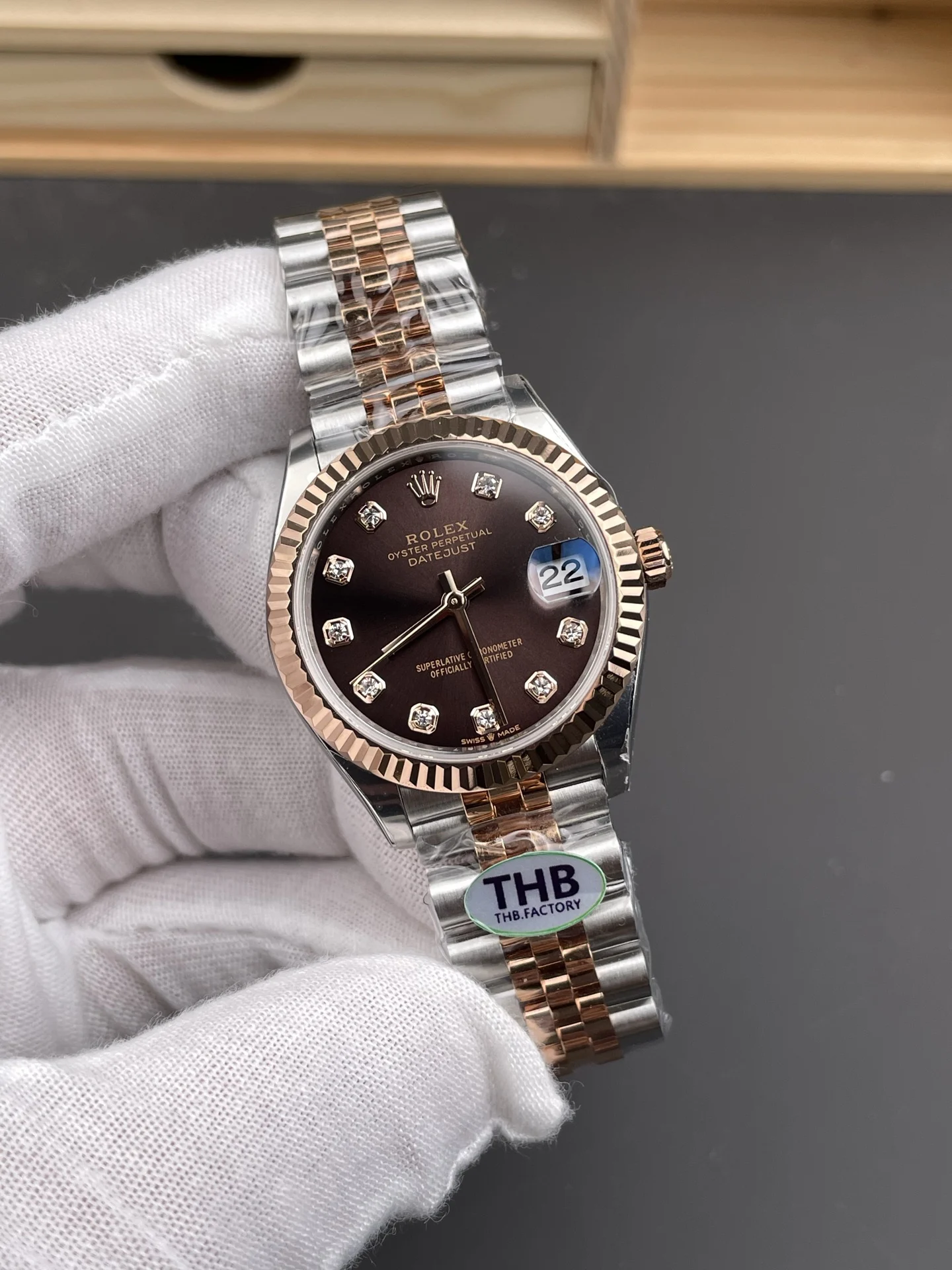 Rolex Datejust Chocolate — photographed off the sweep