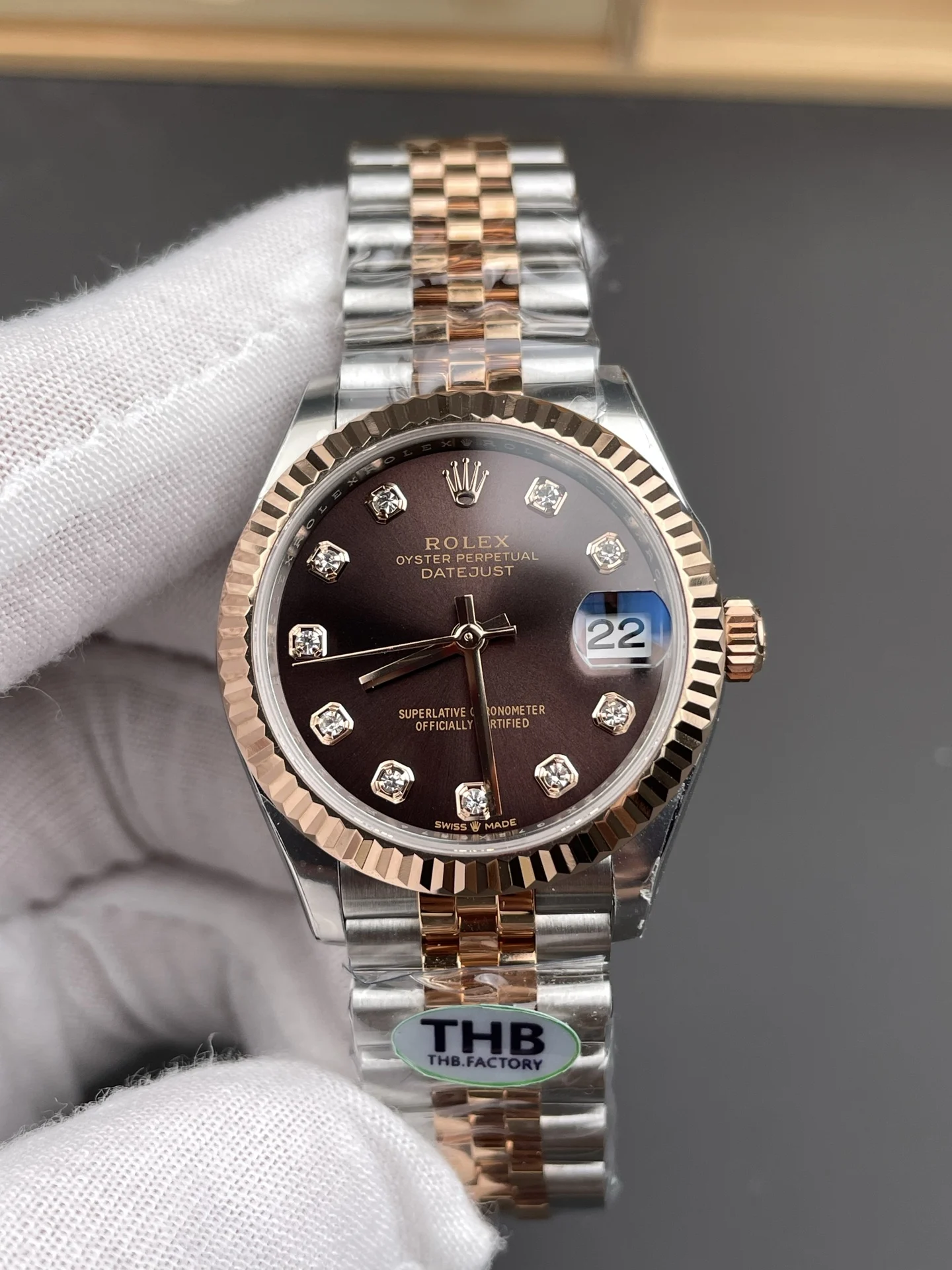 Rolex Datejust Chocolate — photographed off the sweep