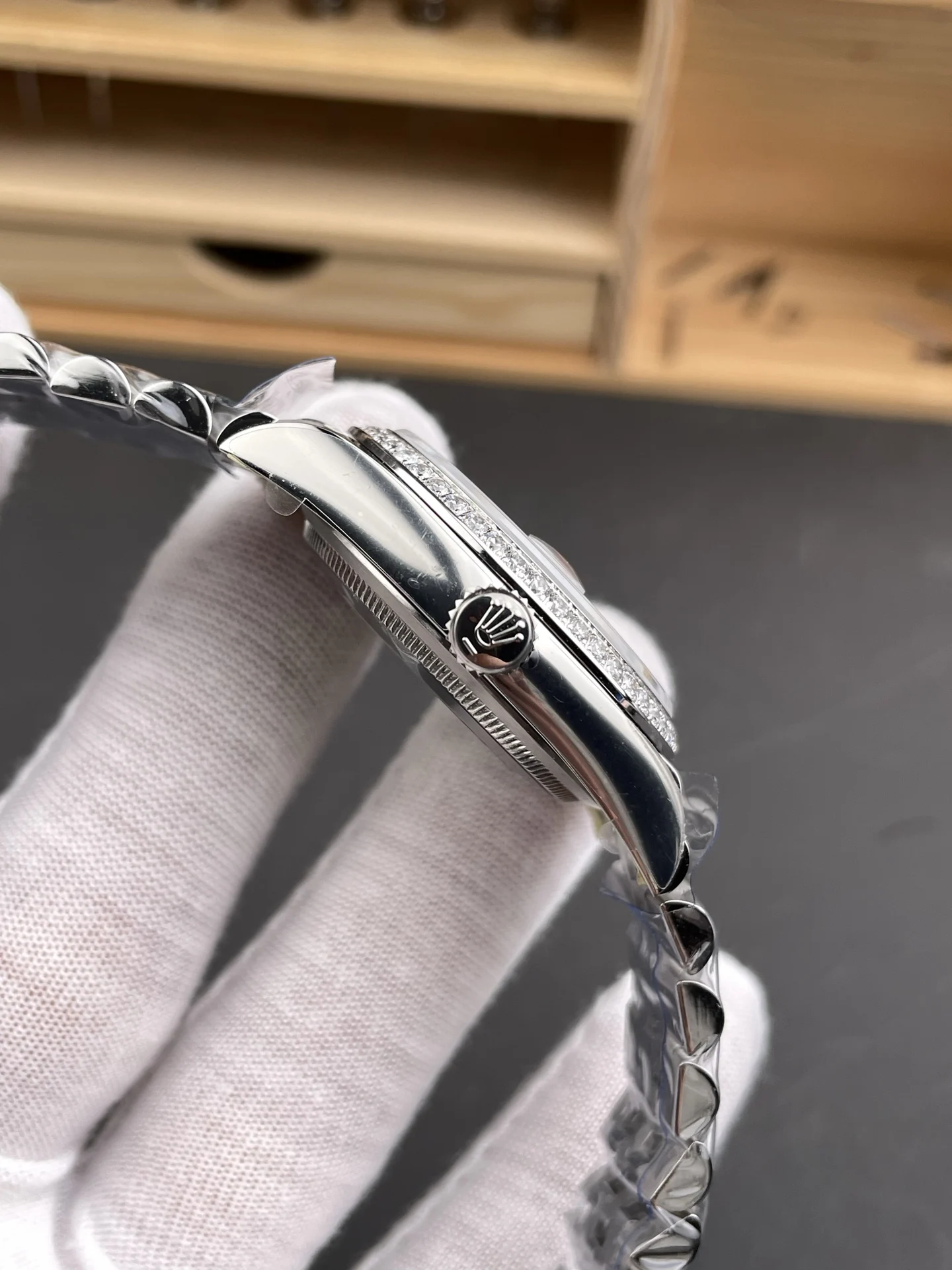 Rolex Datejust Diamond-Set 36mm — photographed off the sweep