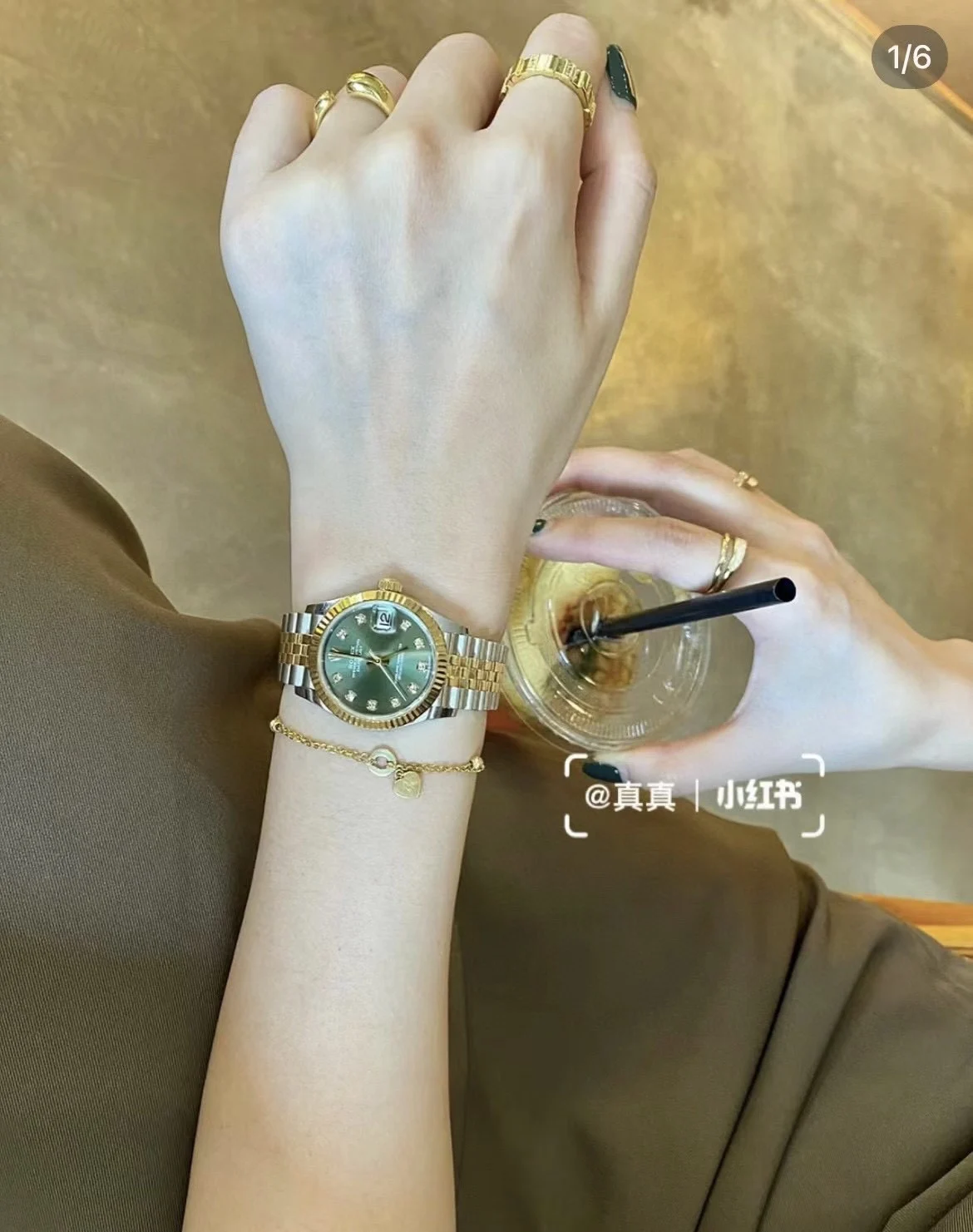 Rolex Datejust Green Dial — photographed off the sweep