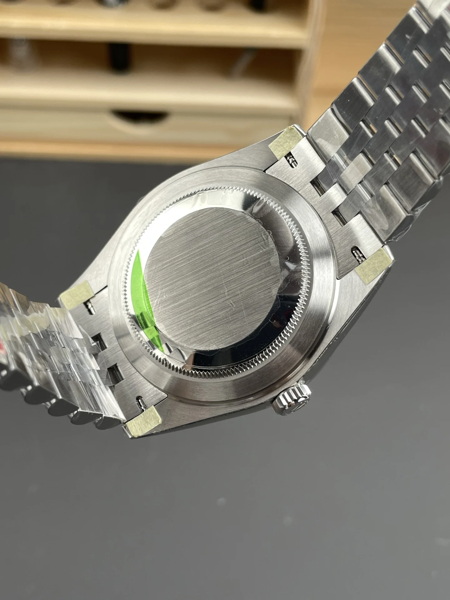 Rolex Datejust Green Dial 41mm — photographed off the sweep