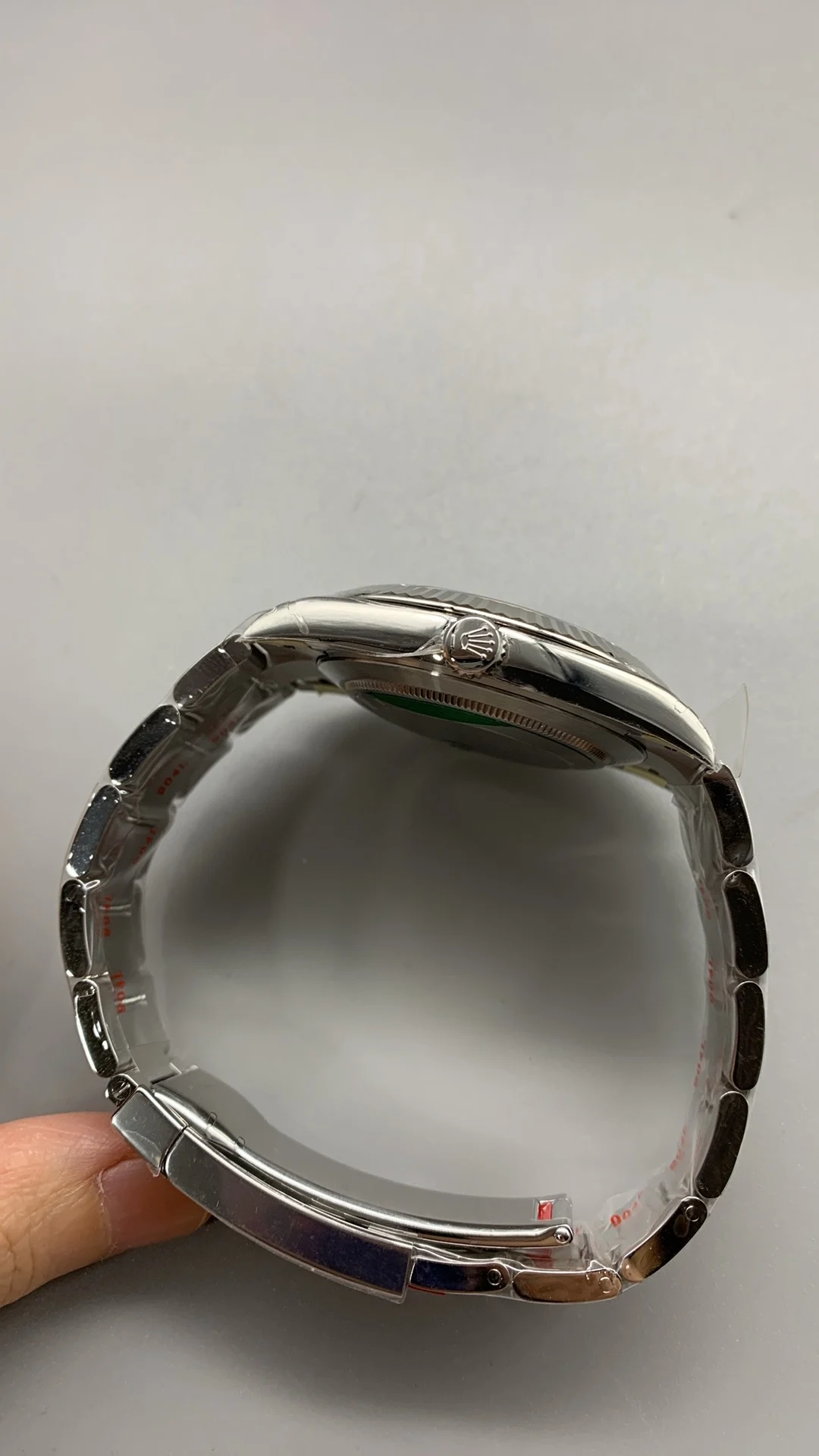 Rolex Datejust Green Dial 41mm — photographed off the sweep