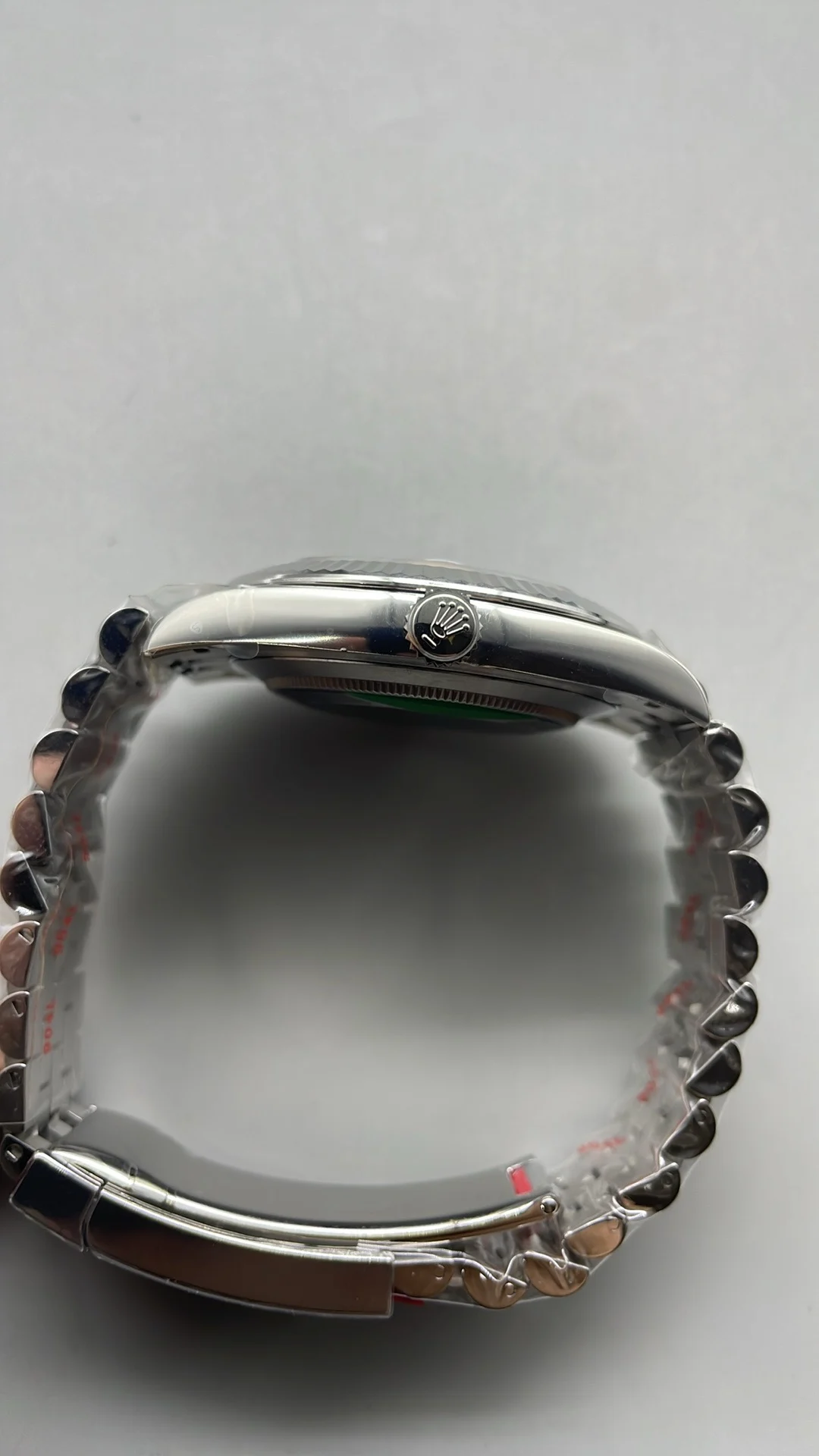 Rolex Datejust Green Dial 41mm — photographed off the sweep