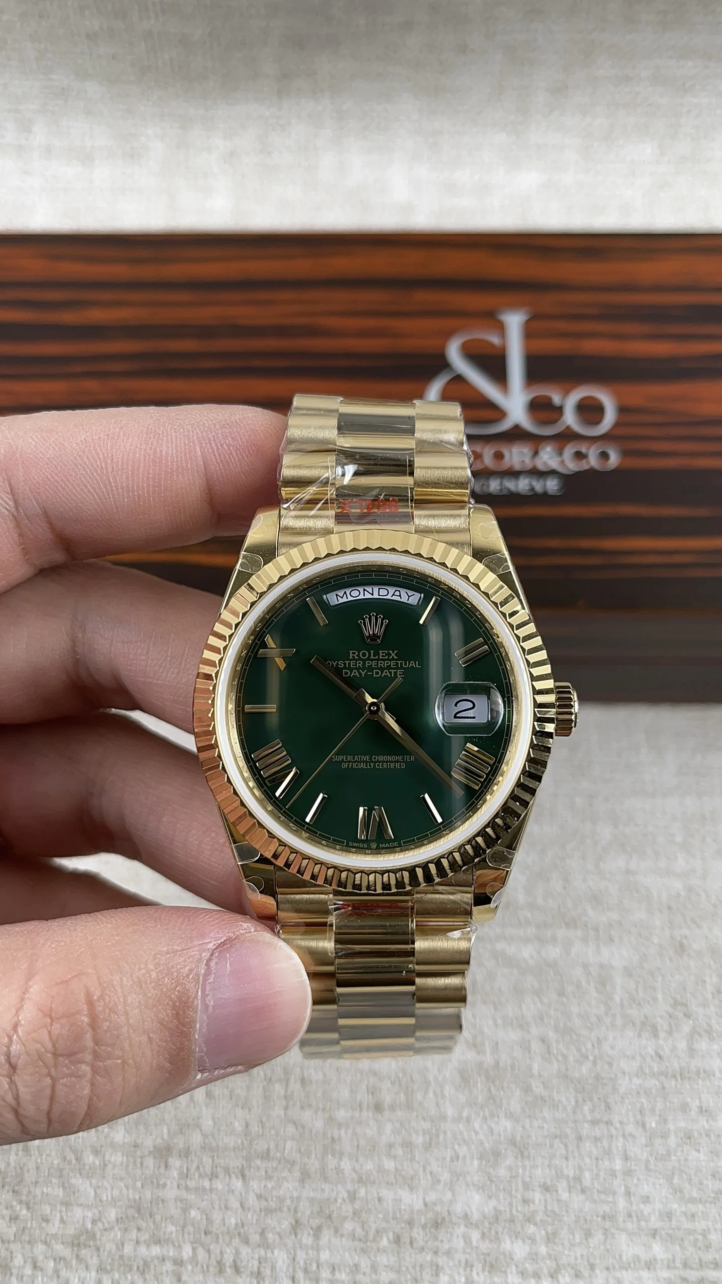 Rolex Datejust Green Dial — photographed off the sweep