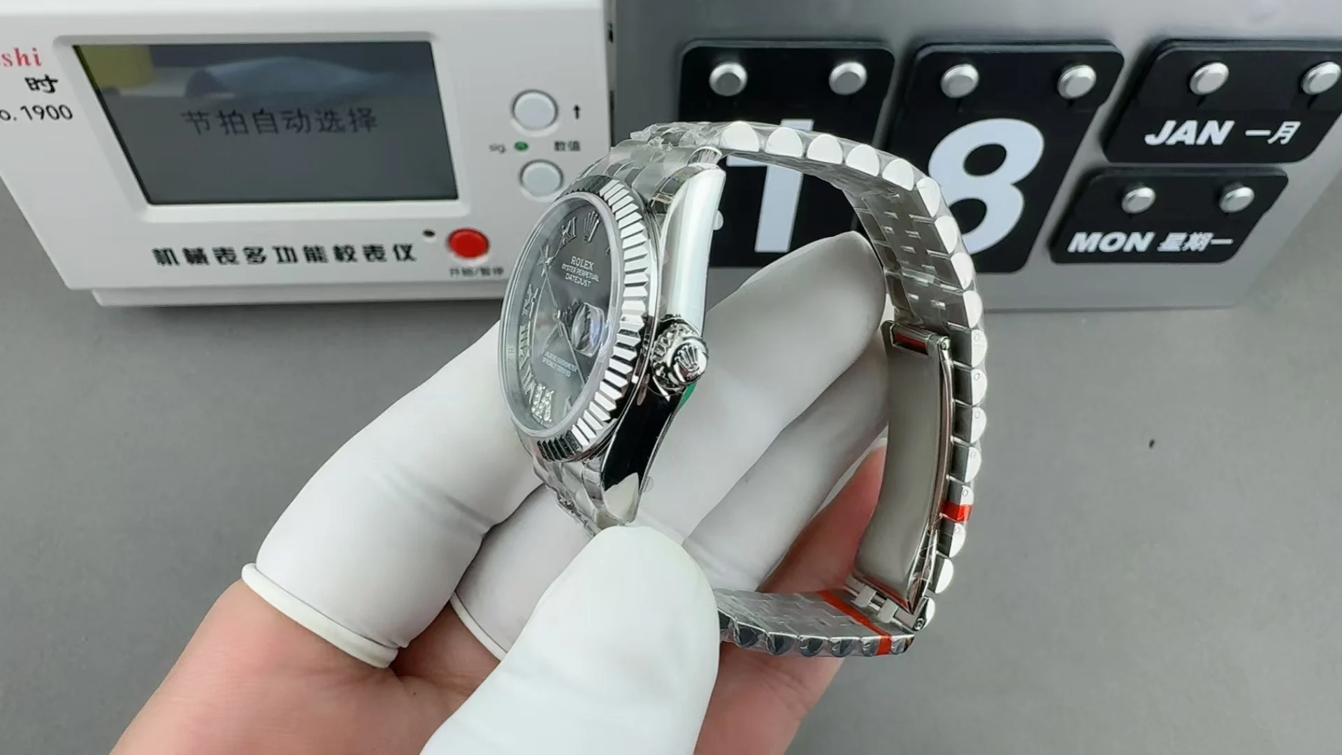 Rolex Datejust Grey Dial 31mm — photographed off the sweep