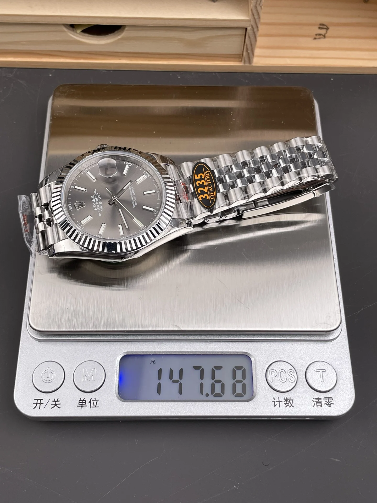 Rolex Datejust Grey Dial 41mm — photographed off the sweep