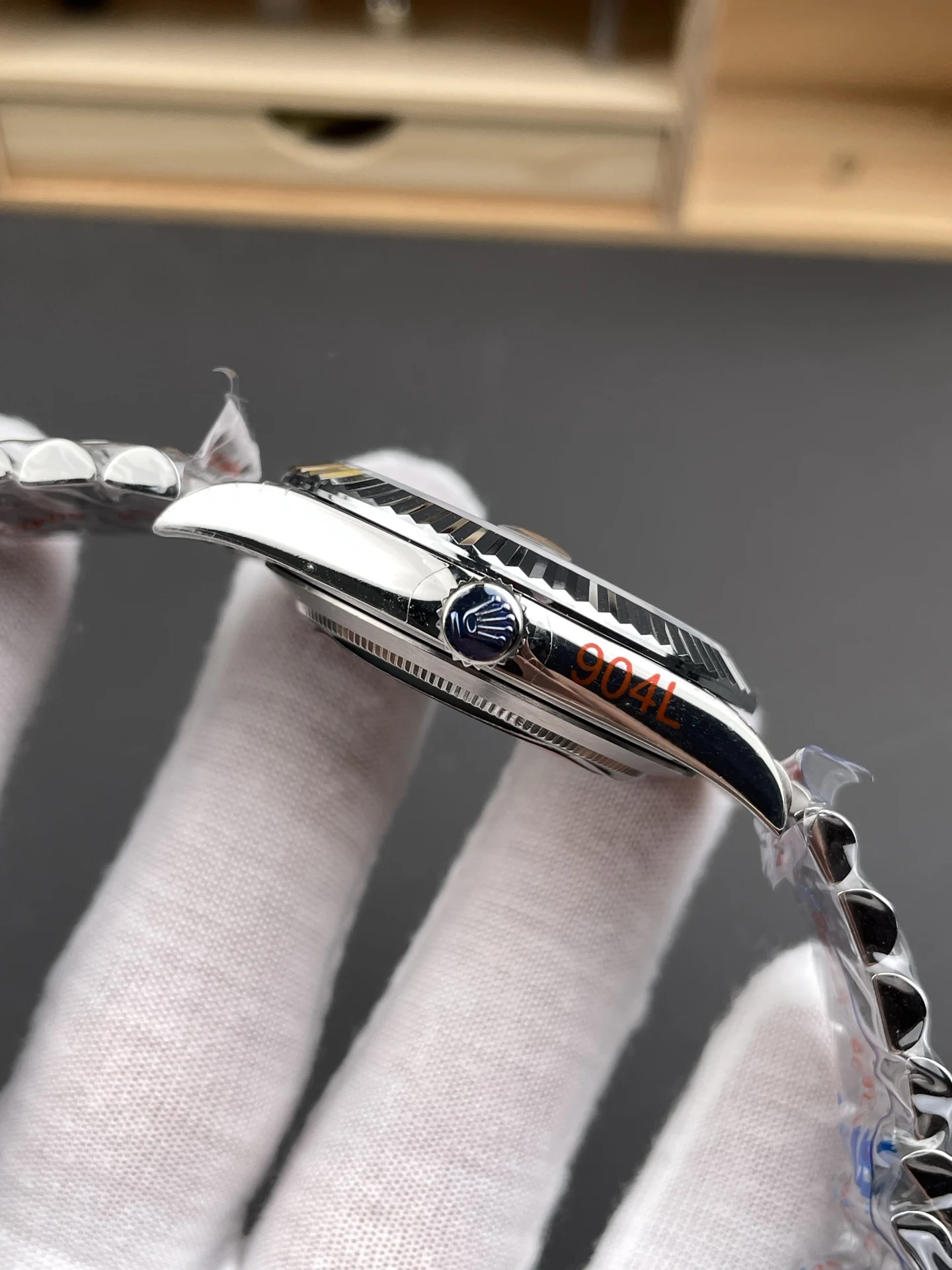 Rolex Datejust Grey Dial 41mm — photographed off the sweep