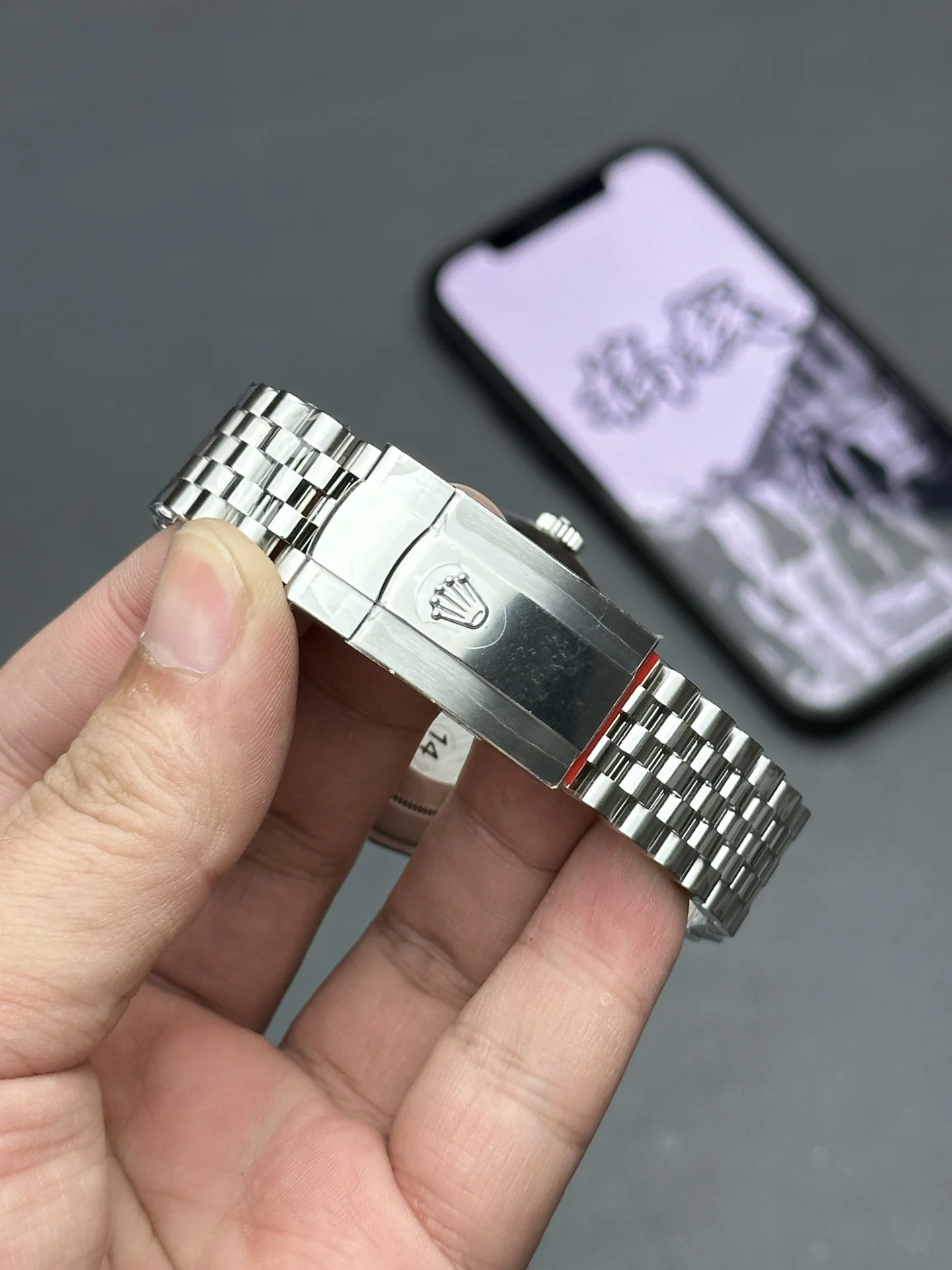 Rolex Datejust Grey Dial 41mm — photographed off the sweep