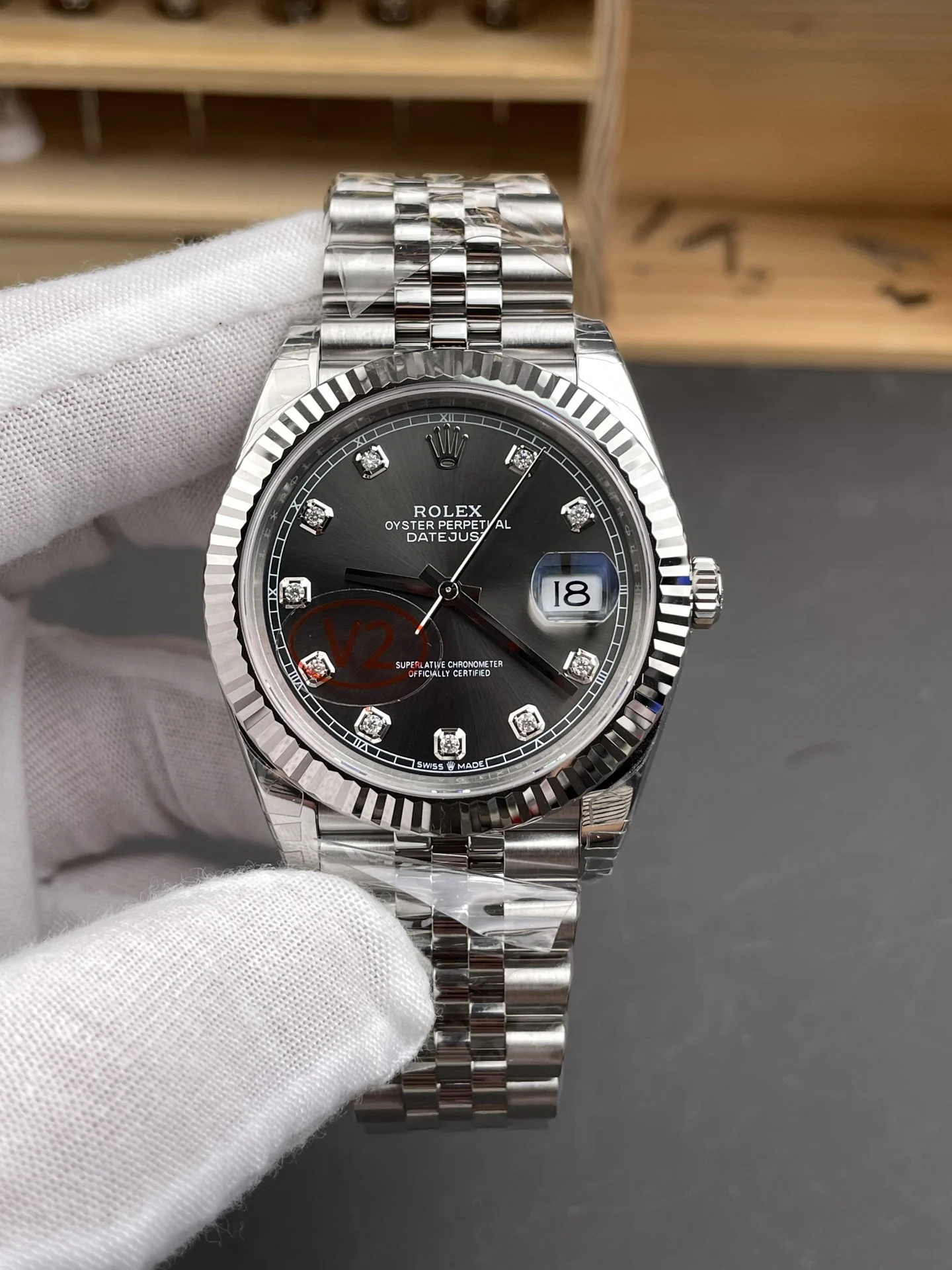 Rolex Datejust Grey Dial Diamond-Set 41mm