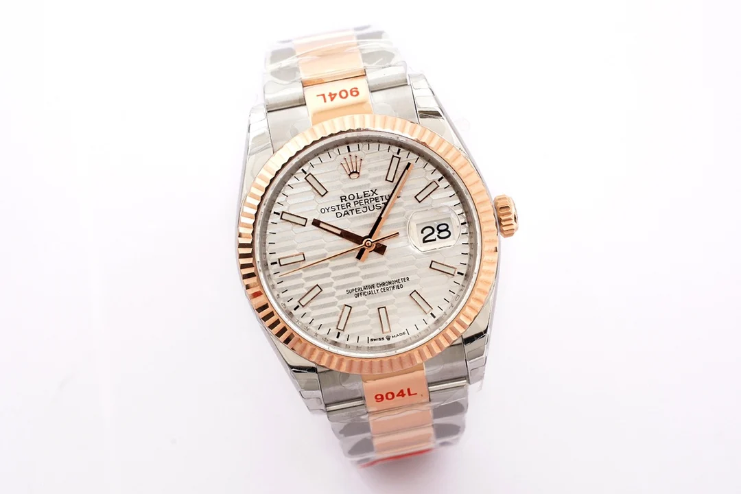 Rolex Datejust Ice Blue Steel Blue Dial 36mm — detail