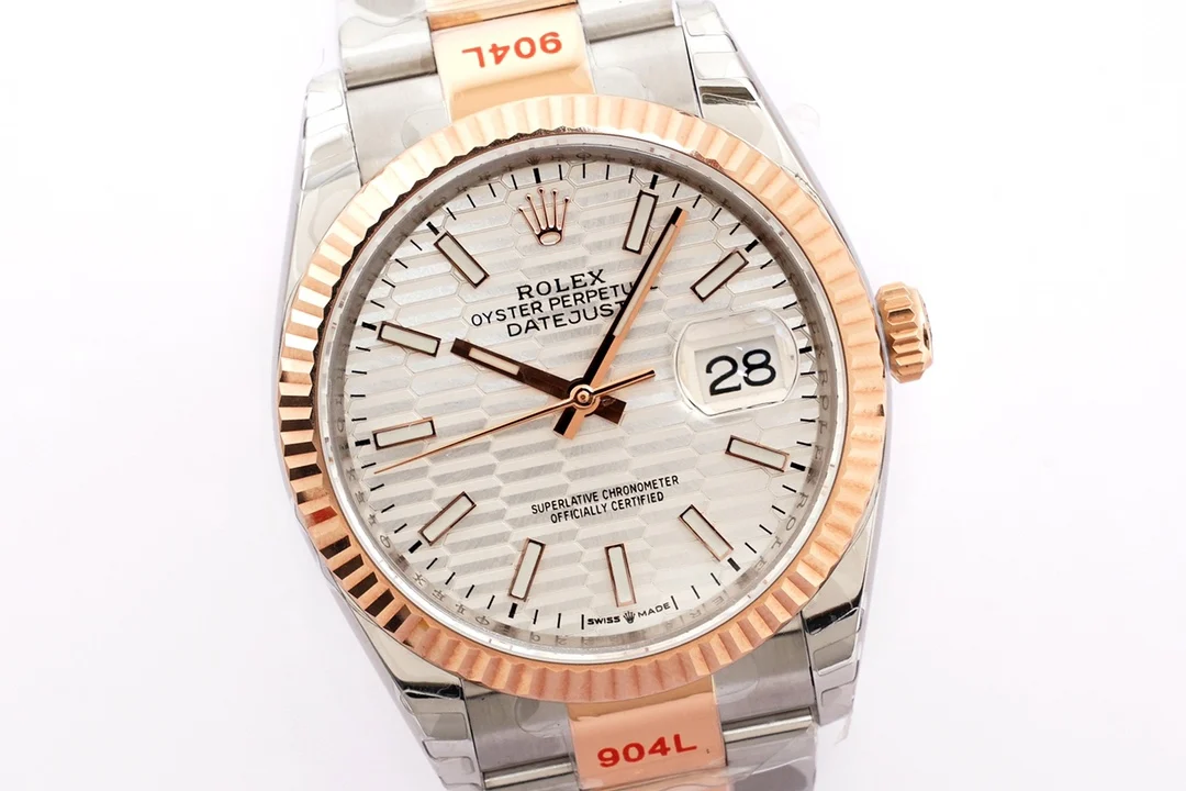 Rolex Datejust Ice Blue Steel Blue Dial 36mm — detail