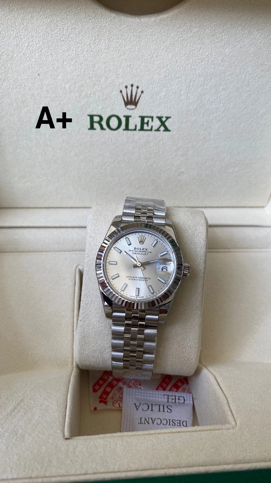 Rolex Datejust Ice Blue Steel Blue Dial Diamond-Set 31mm — photographed off the sweep