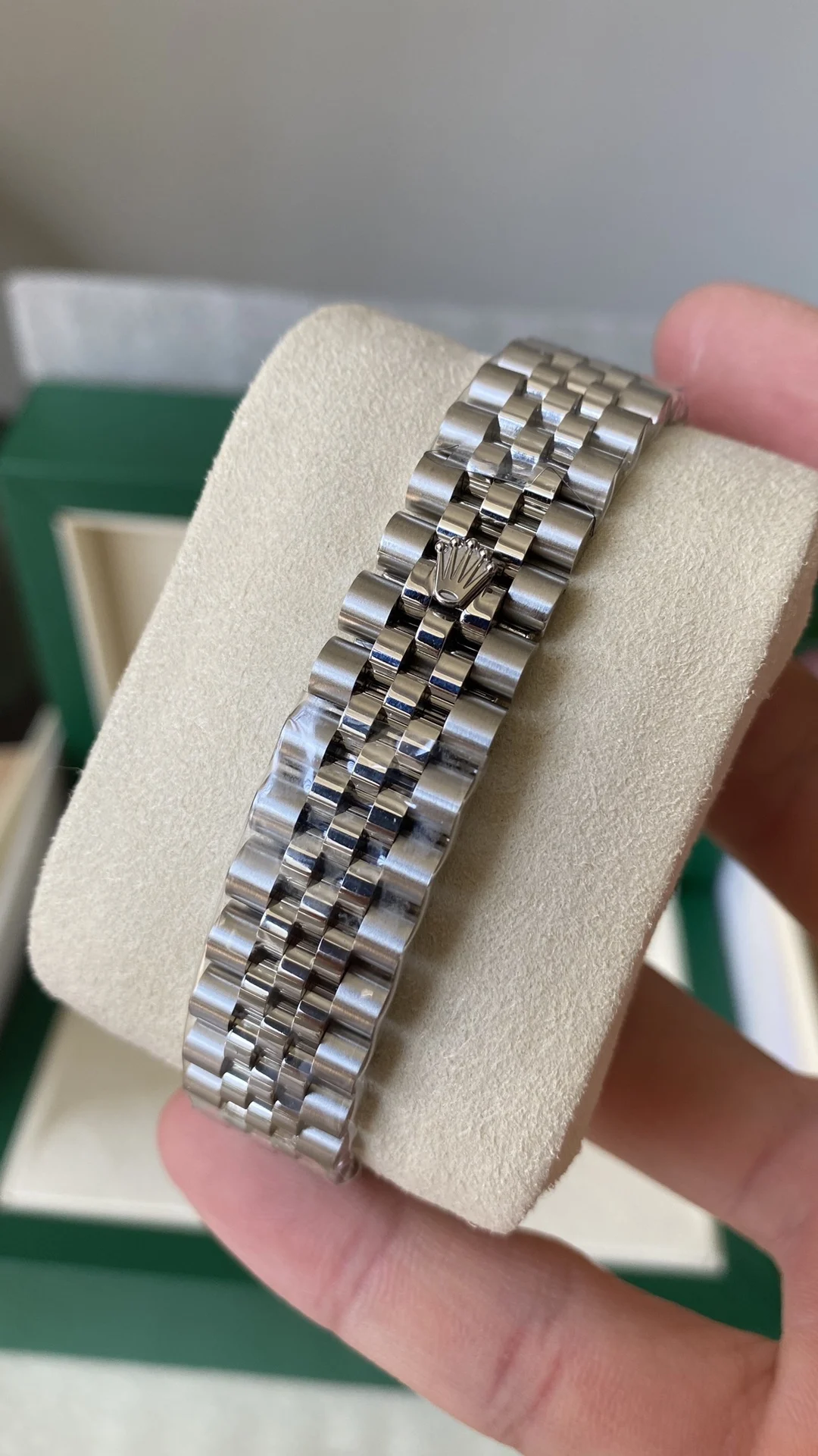 Rolex Datejust Ice Blue Steel Blue Dial Diamond-Set 31mm — photographed off the sweep