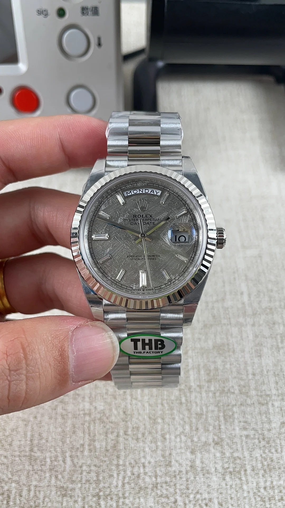 Rolex Datejust Meteorite — photographed off the sweep
