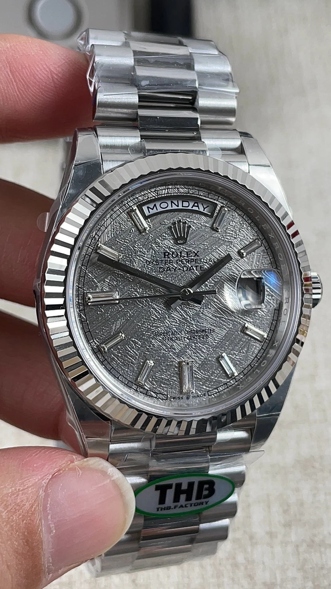 Rolex Datejust Meteorite — photographed off the sweep