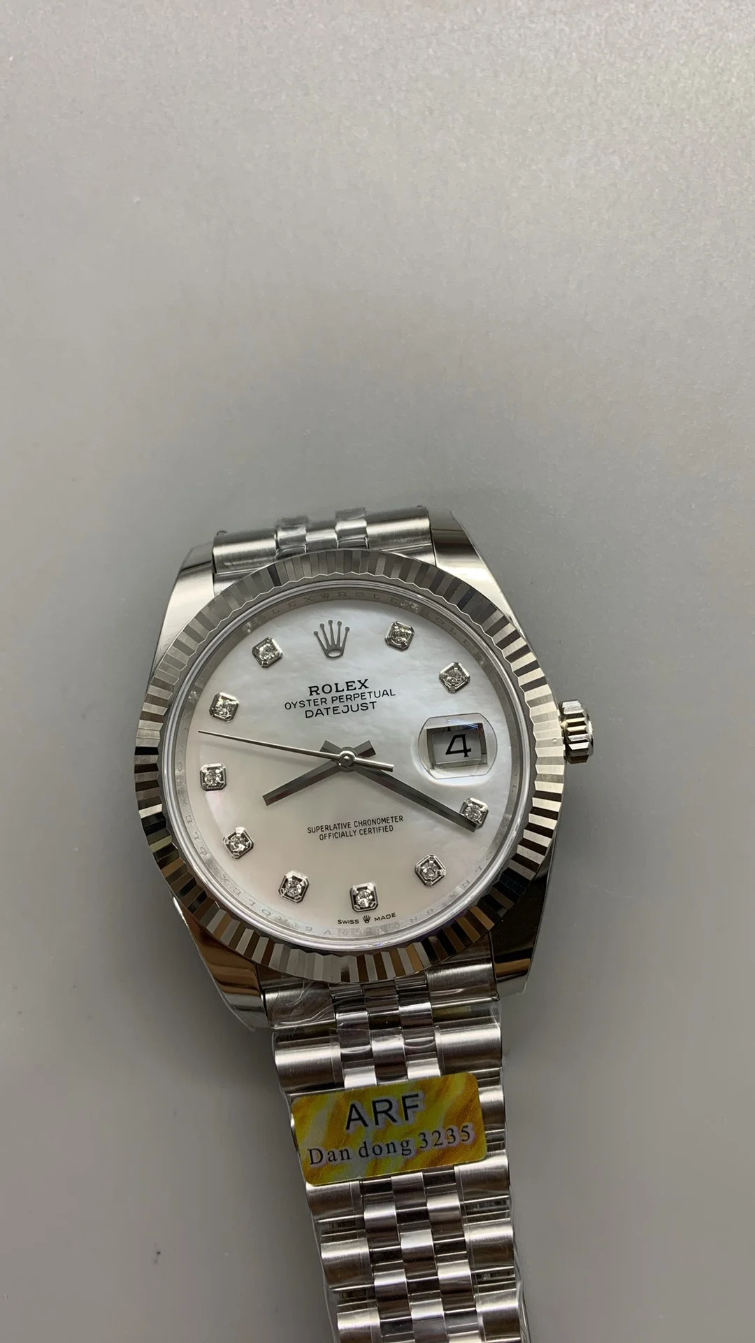 Rolex Datejust Mother of Pearl 41mm — photographed off the sweep