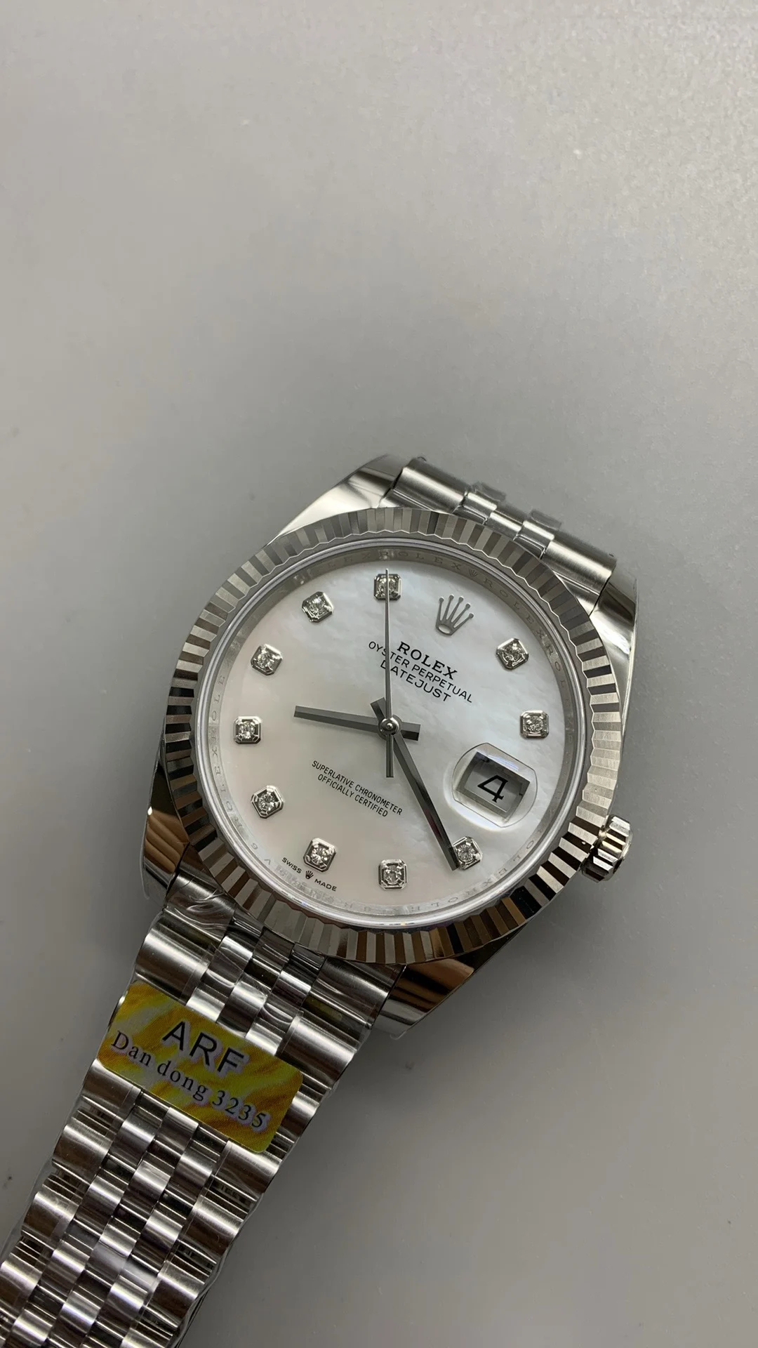 Rolex Datejust Mother of Pearl 41mm — photographed off the sweep