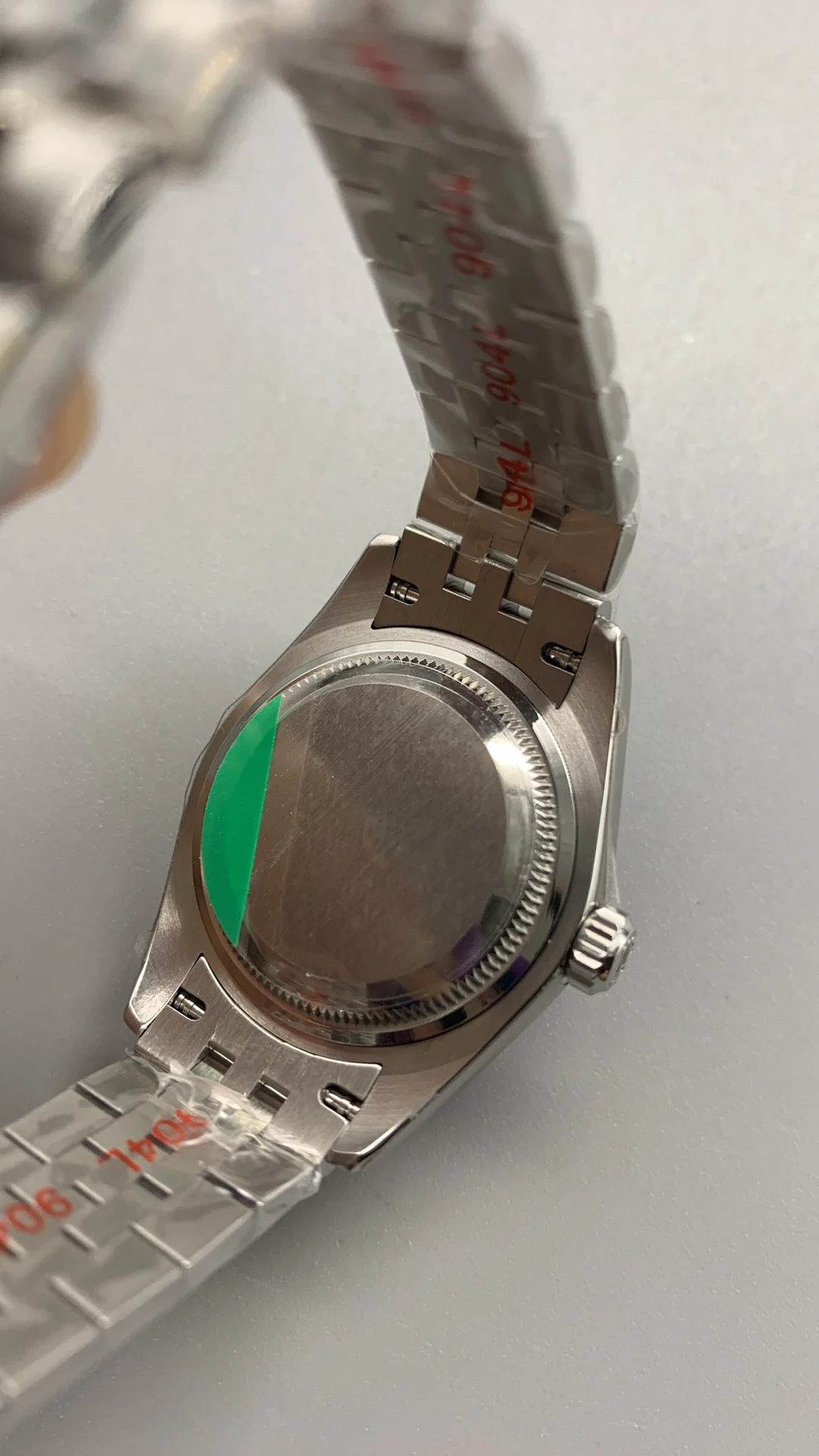 Rolex Datejust Pink Dial Diamond-Set 28mm — photographed off the sweep