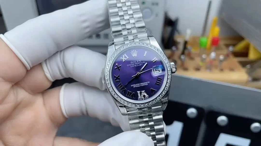 Rolex Datejust Purple Dial Diamond-Set 31mm