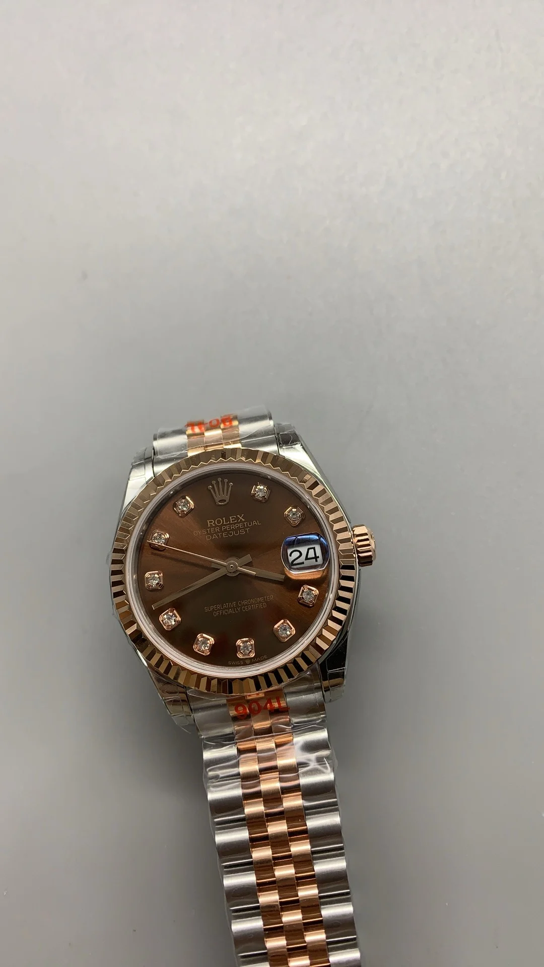 Rolex Datejust Rose Gold 31mm — photographed off the sweep