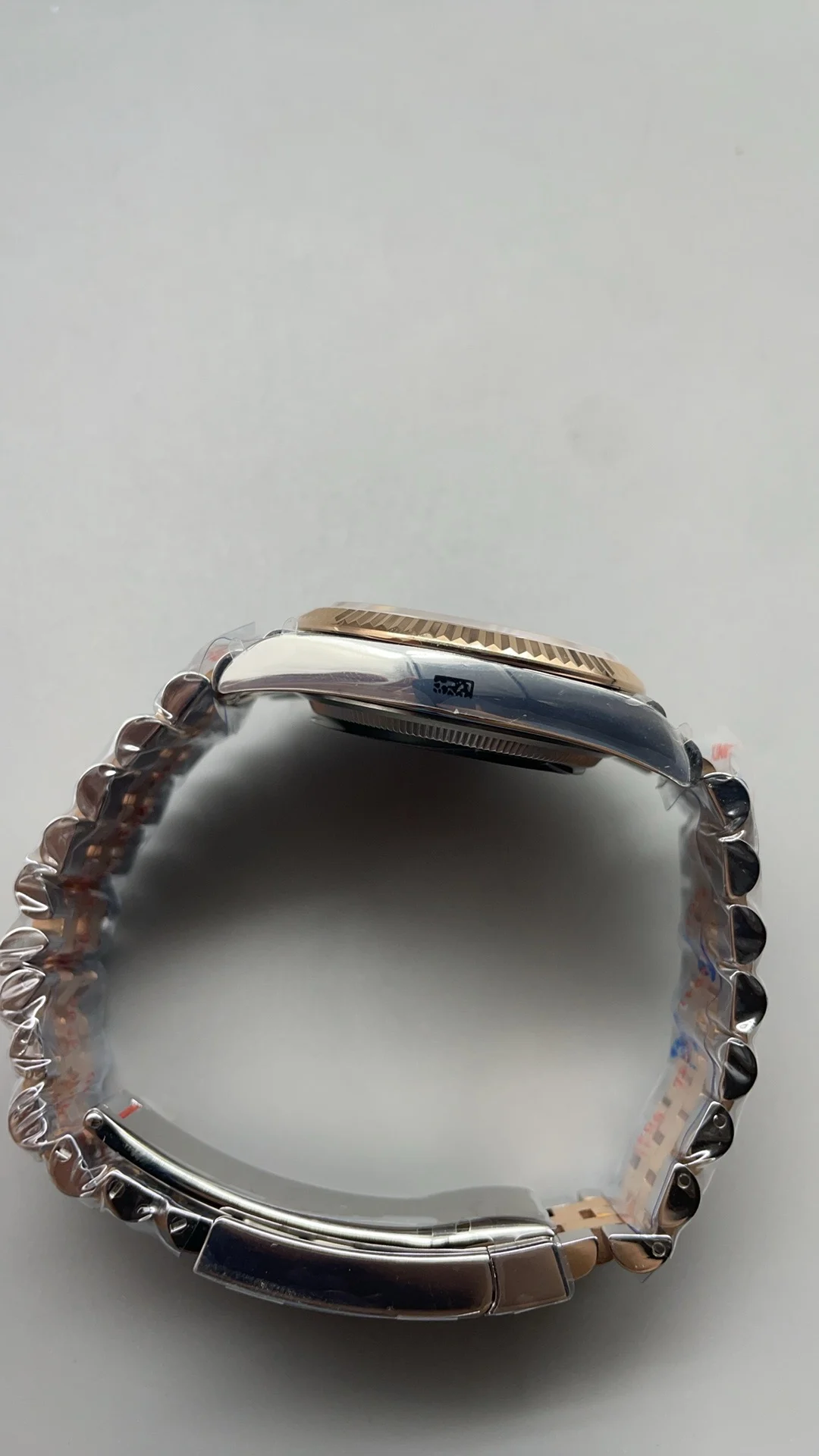 Rolex Datejust Rose Gold 36mm — photographed off the sweep