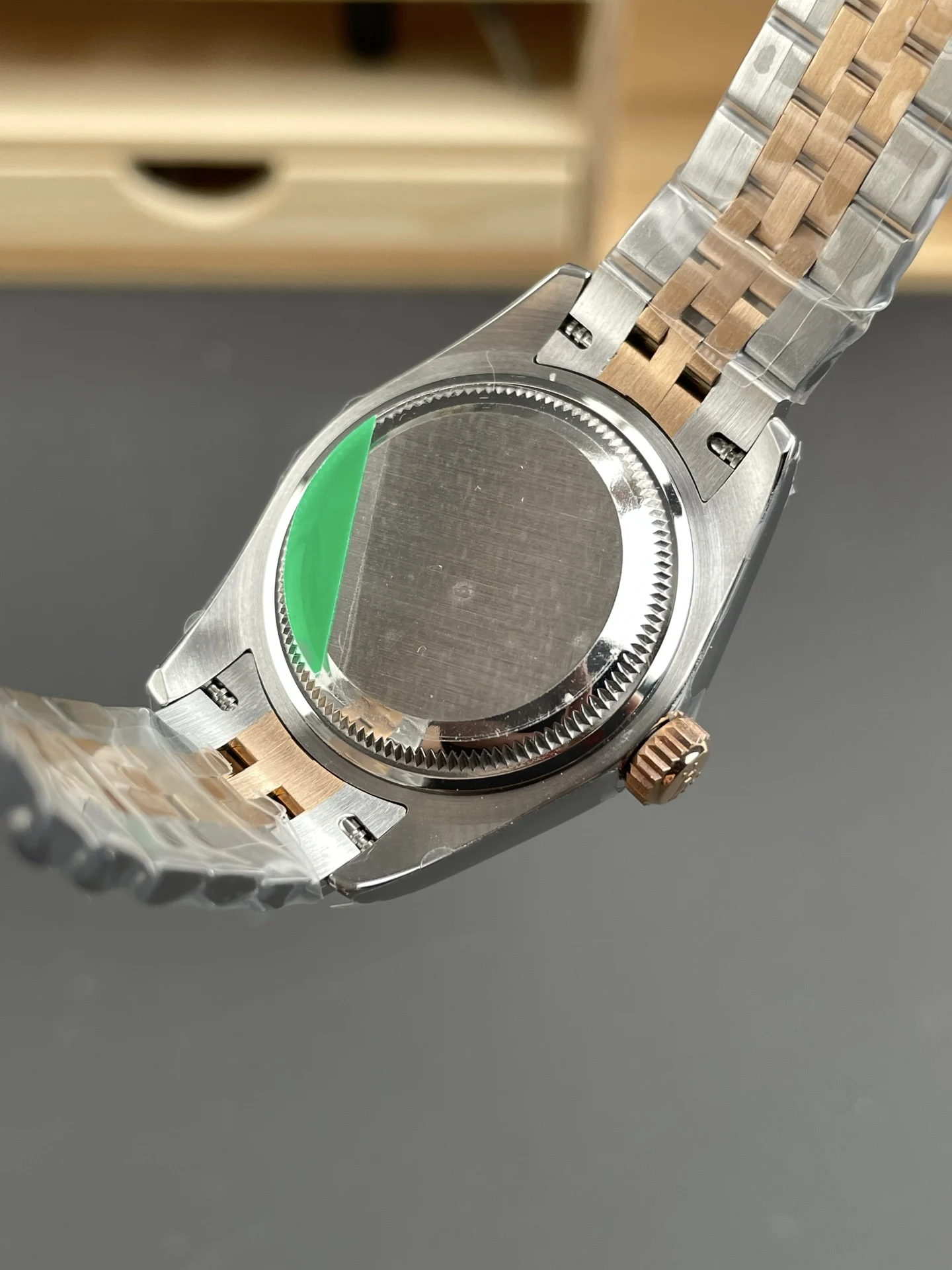 Rolex Datejust Rose Gold Diamond-Set 28mm — photographed off the sweep