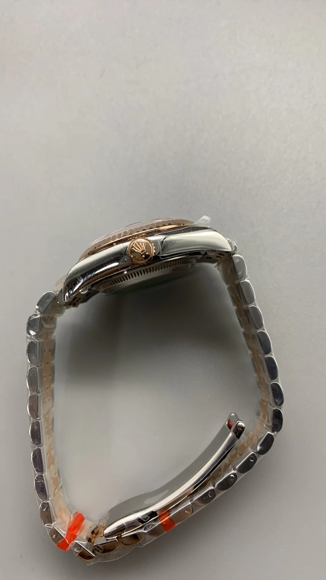 Rolex Datejust Rose Gold Diamond-Set 28mm — photographed off the sweep