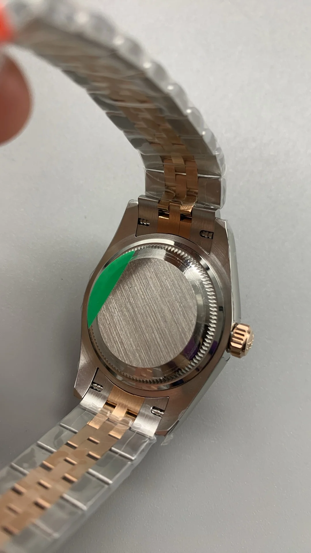Rolex Datejust Rose Gold Diamond-Set 28mm — photographed off the sweep