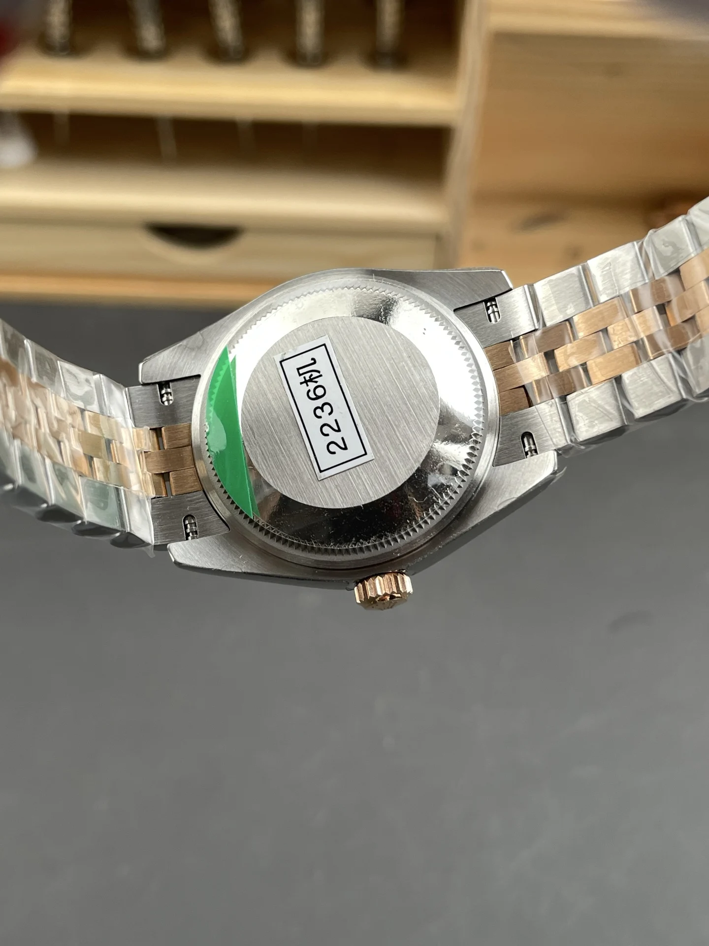 Rolex Datejust Rose Gold Diamond-Set 31mm — photographed off the sweep