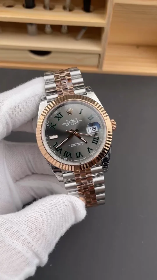 Rolex Datejust Rose Gold Green Dial 41mm