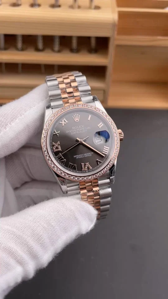 Rolex Datejust Rose Gold Grey Dial