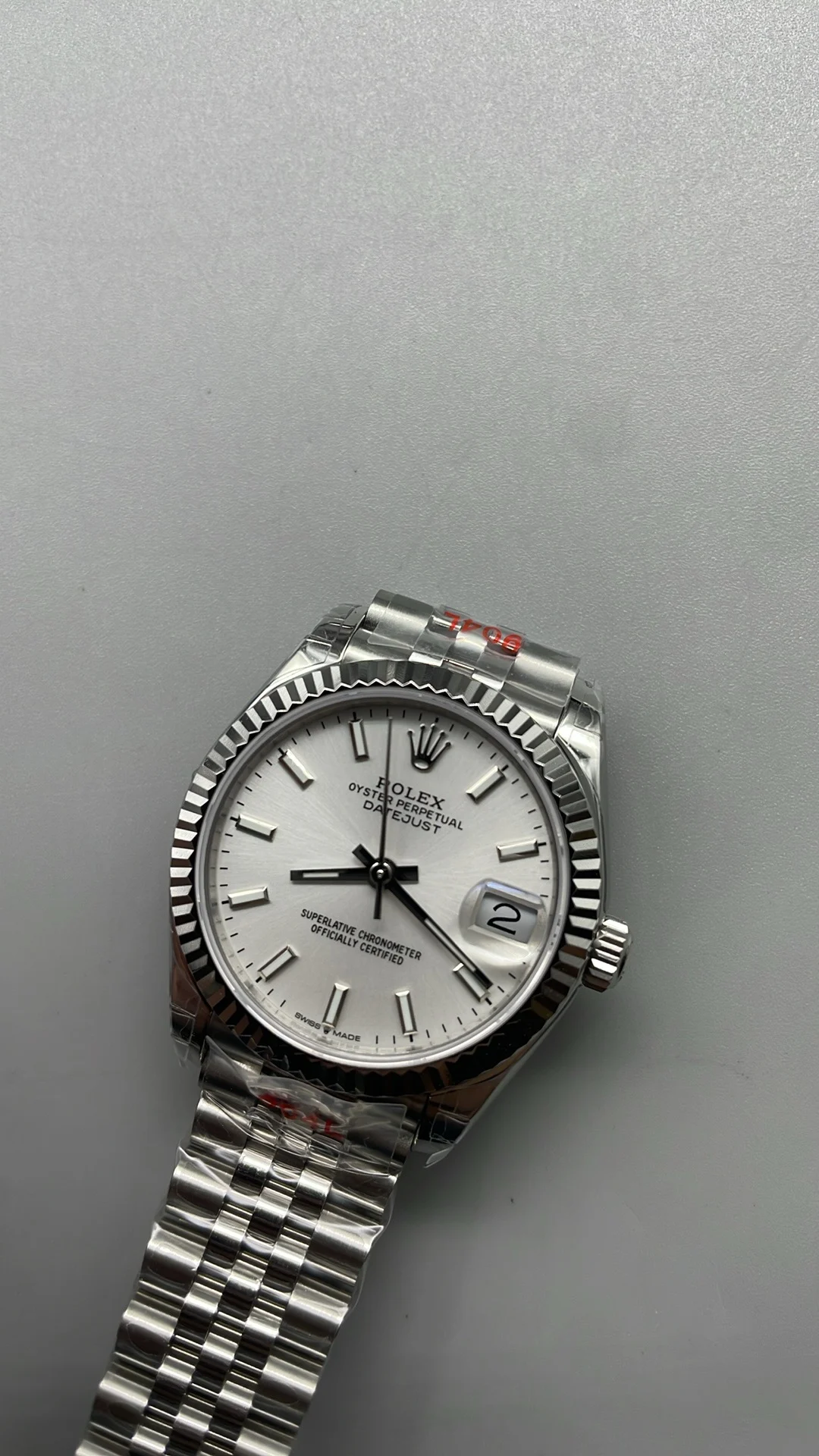 Rolex Datejust Silver Dial 31mm — photographed off the sweep