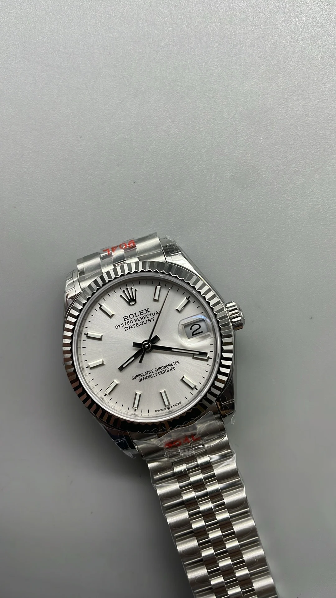Rolex Datejust Silver Dial 31mm — photographed off the sweep