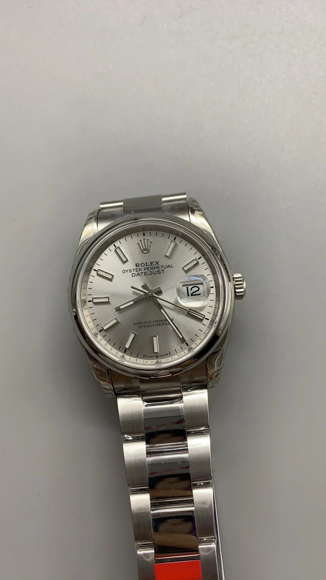 Rolex Datejust Silver Dial 36mm — photographed off the sweep
