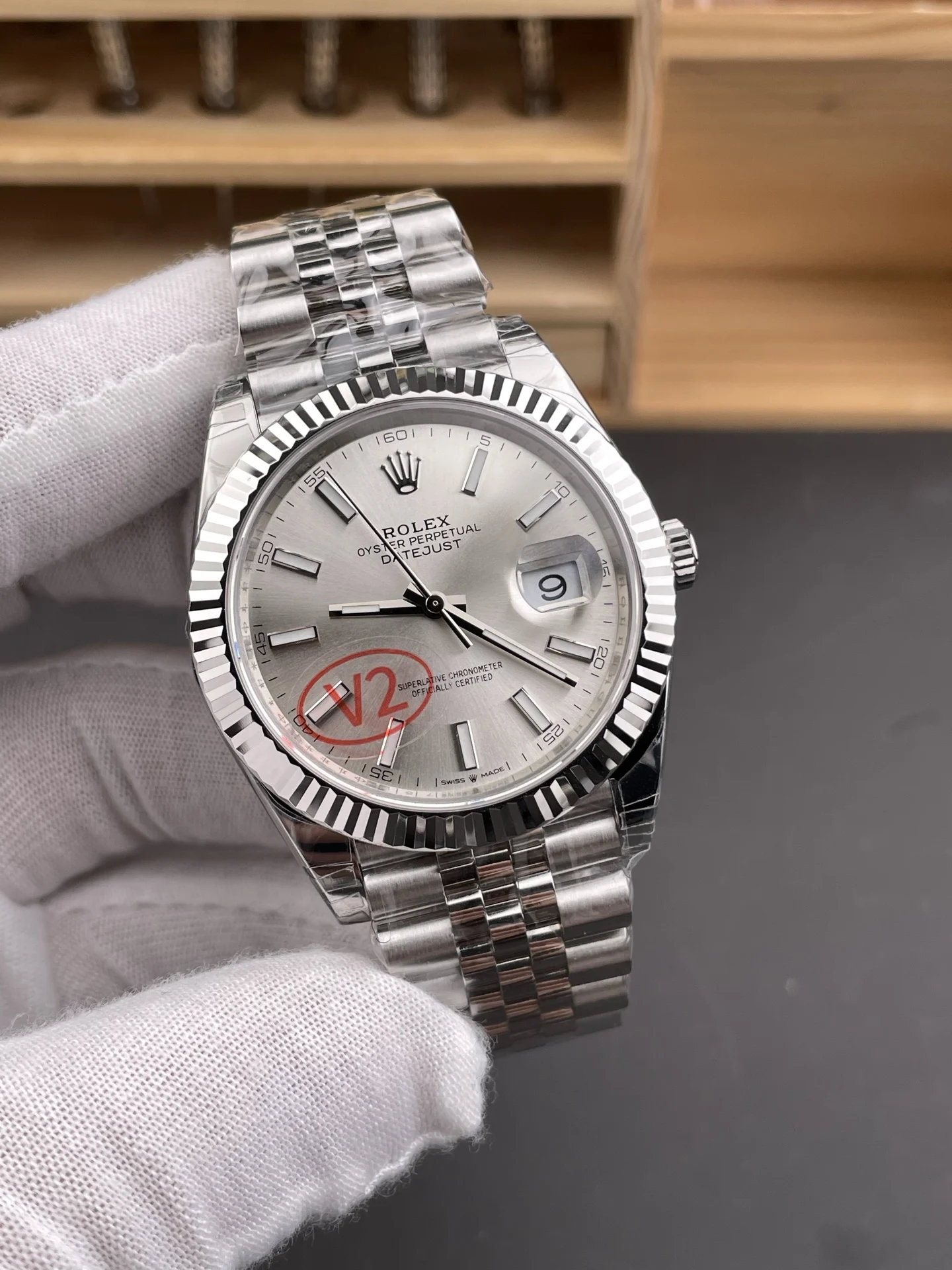 Rolex Datejust Silver Dial 41mm — photographed off the sweep