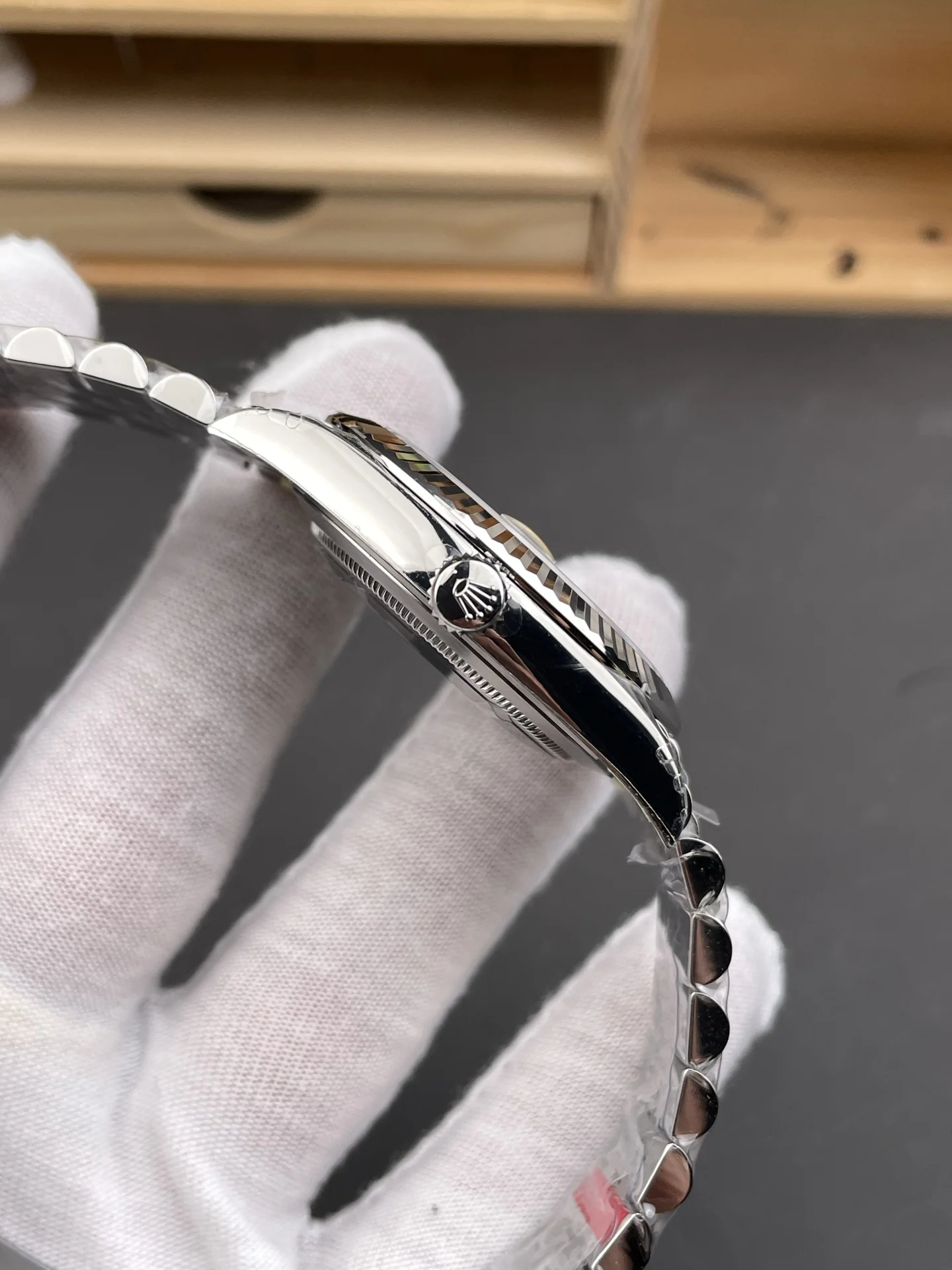 Rolex Datejust Silver Dial 41mm — photographed off the sweep