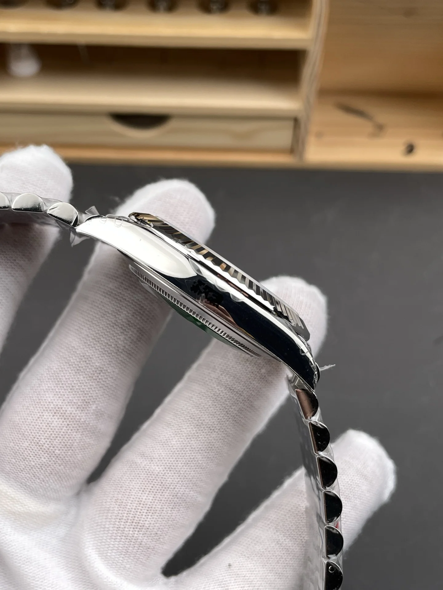 Rolex Datejust Silver Dial 41mm — photographed off the sweep