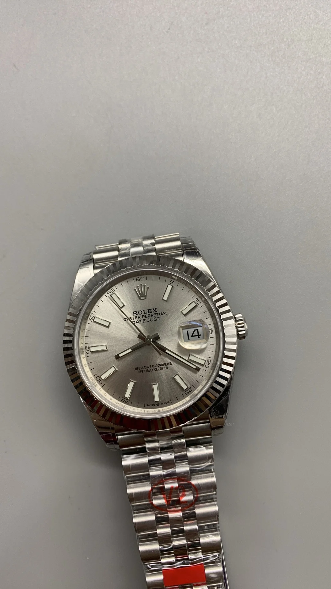 Rolex Datejust Silver Dial 41mm — photographed off the sweep