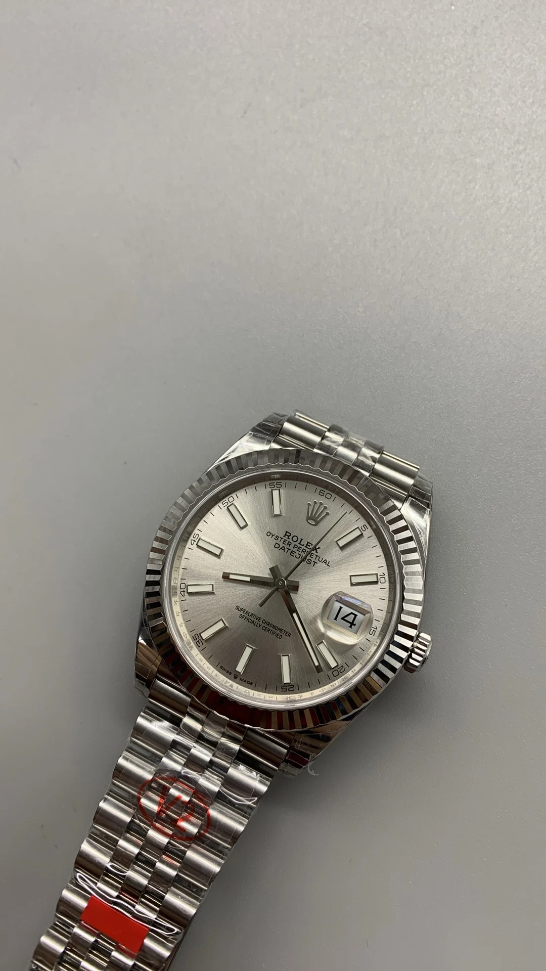 Rolex Datejust Silver Dial 41mm — photographed off the sweep