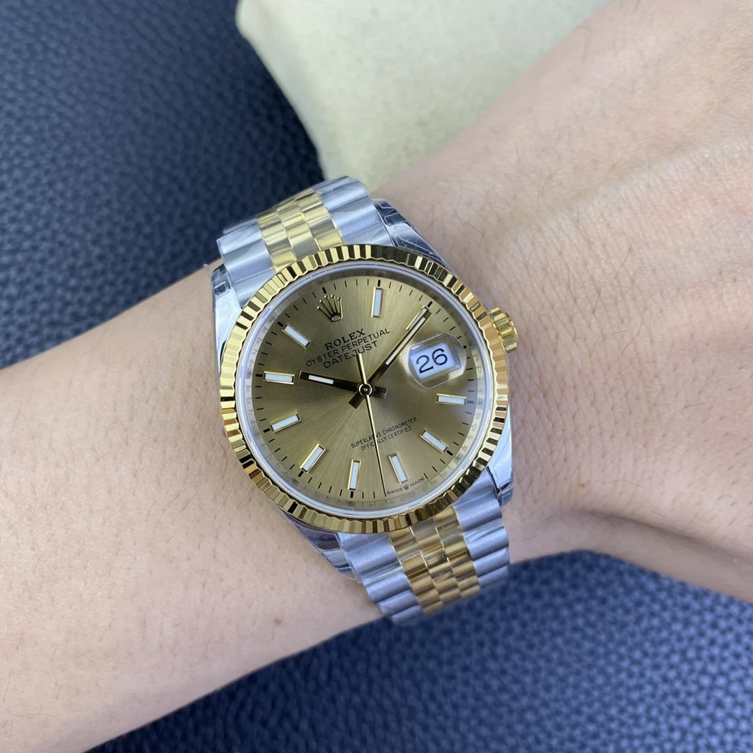 Rolex Datejust Steel 36mm — photographed off the sweep